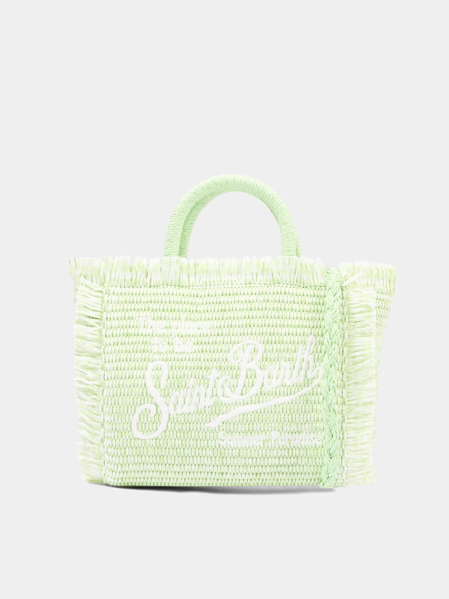 Borsa mare verde Vanity Mini Straw per bambina,Mc2 Saint Barth,VAMI009 00350L