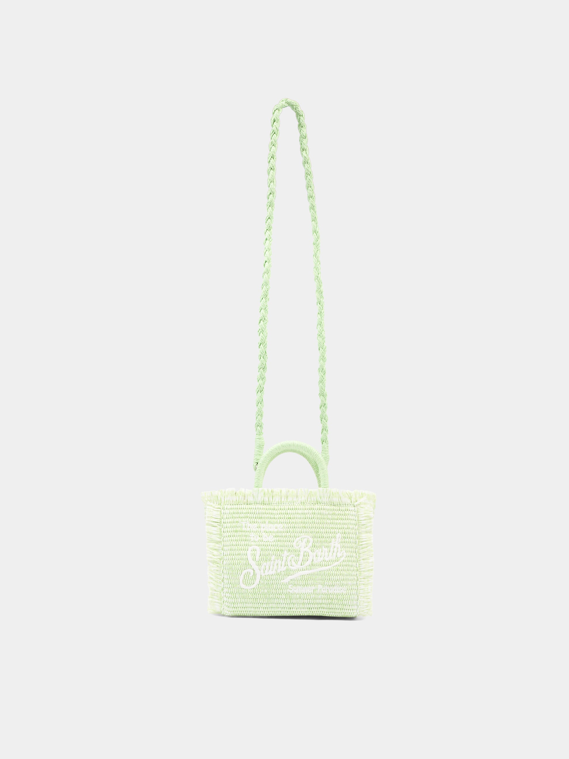 Borsa mare verde Vanity Mini Straw per bambina,Mc2 Saint Barth,VAMI009 00350L