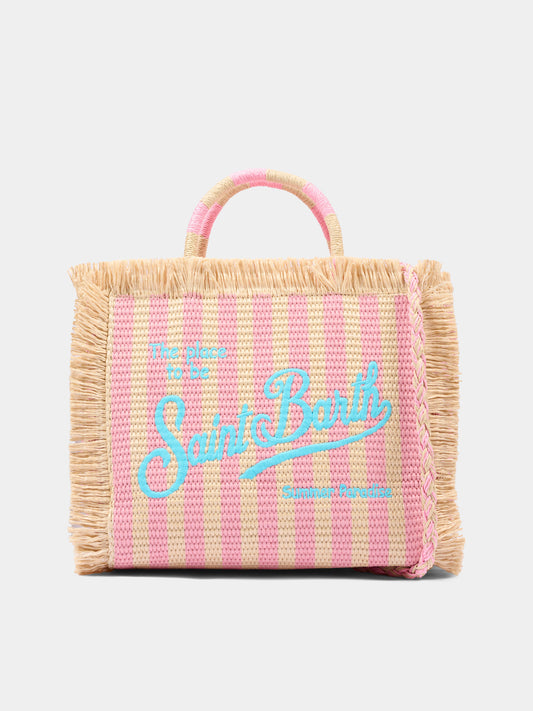 Borsa mare rosa Colette Straw per bambina,Mc2 Saint Barth,COL0017 00407L