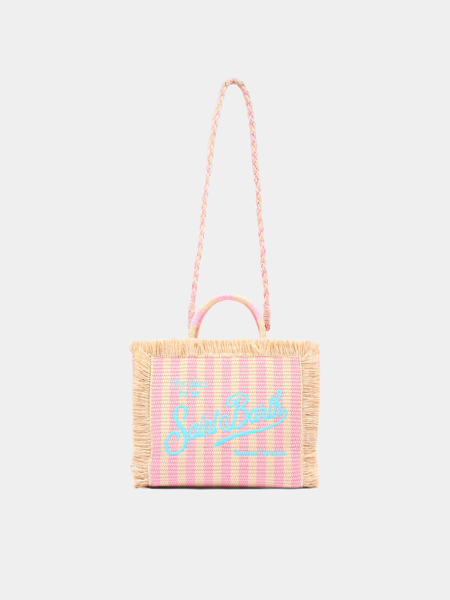 Borsa mare rosa Colette Straw per bambina,Mc2 Saint Barth,COL0017 00407L