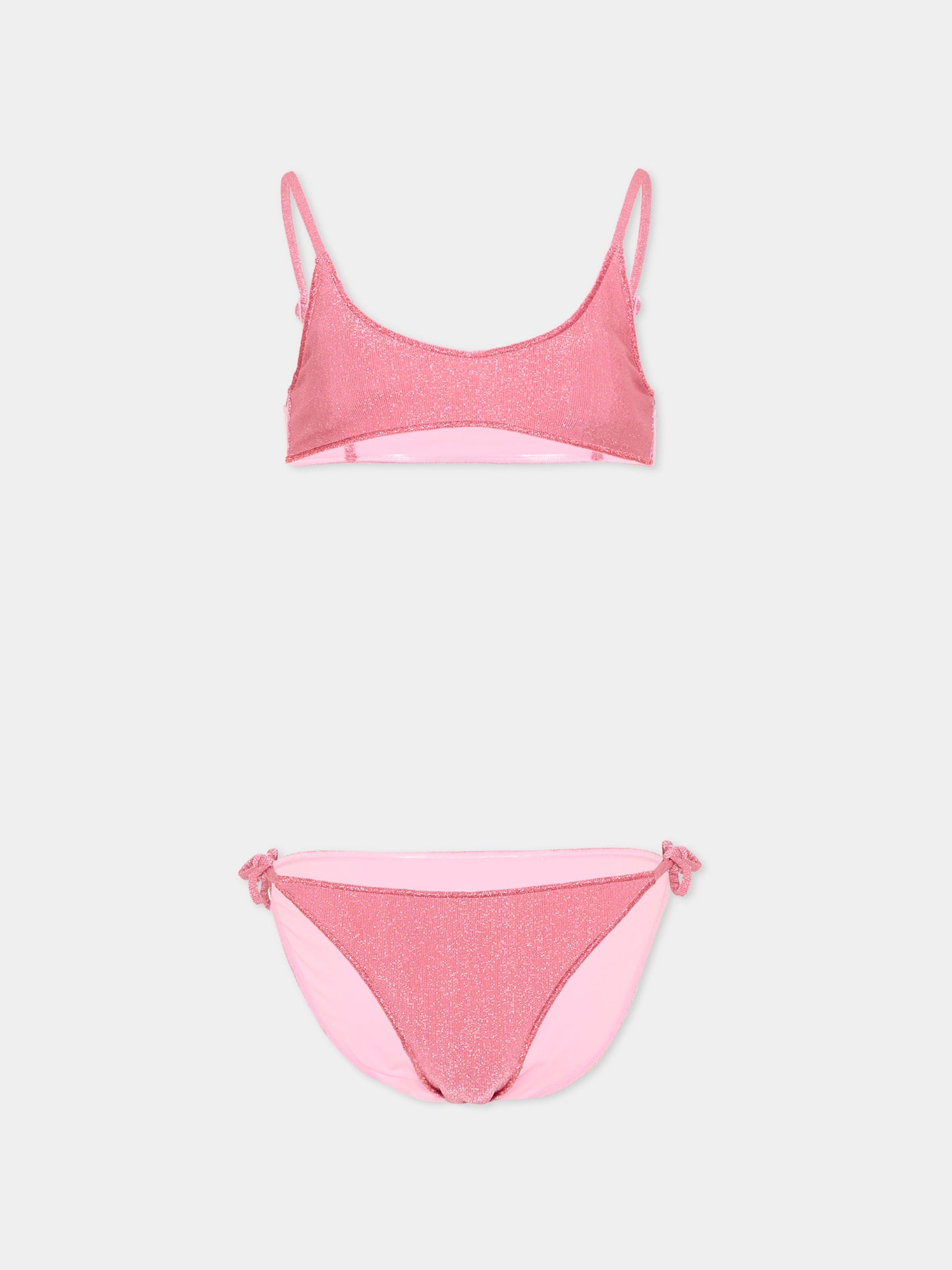 Slip e bikini rosa Paloma Overlock Jr per bambina,Mc2 Saint Barth,PALO005 00064L