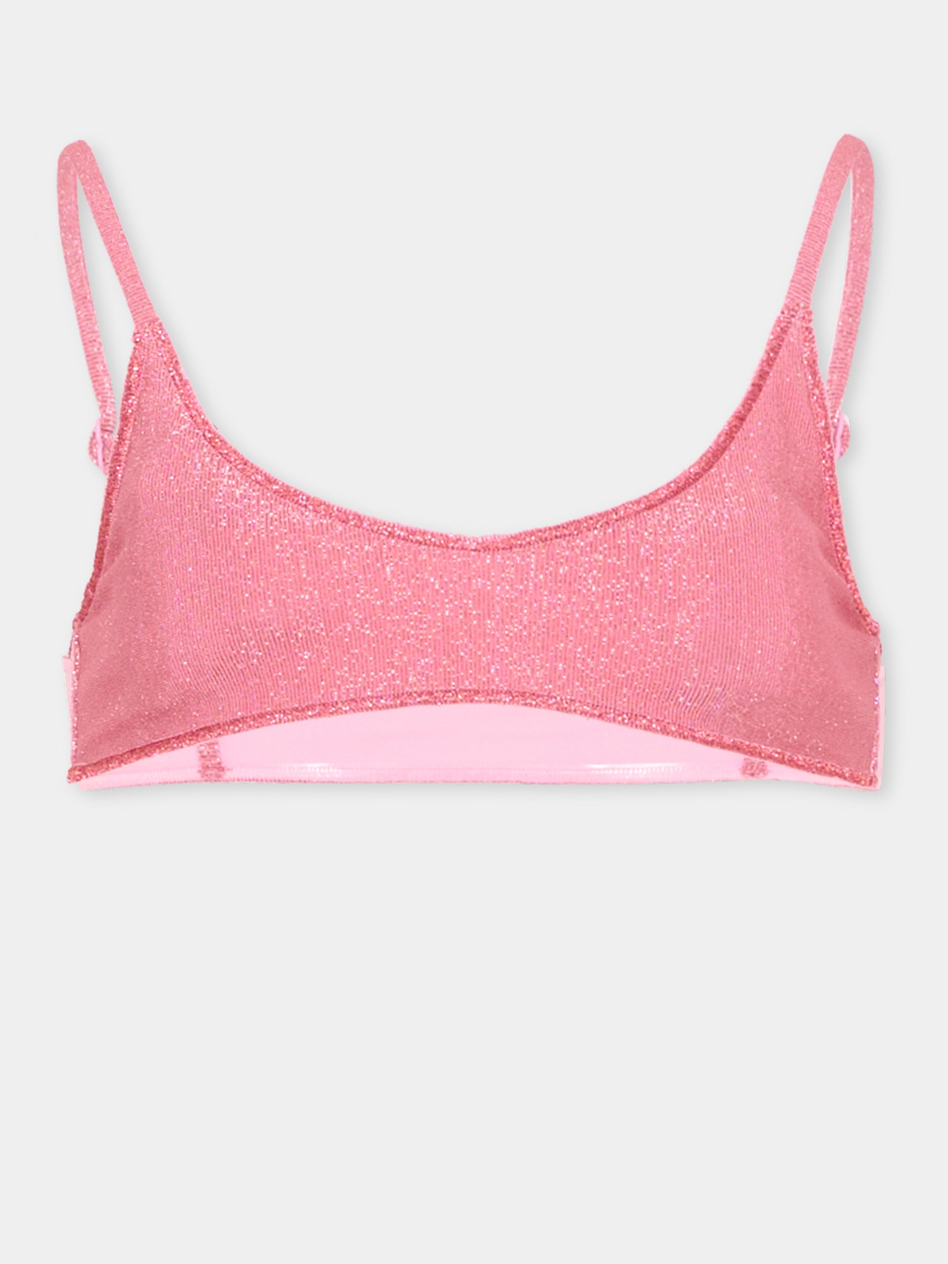 Slip e bikini rosa Paloma Overlock Jr per bambina,Mc2 Saint Barth,PALO005 00064L