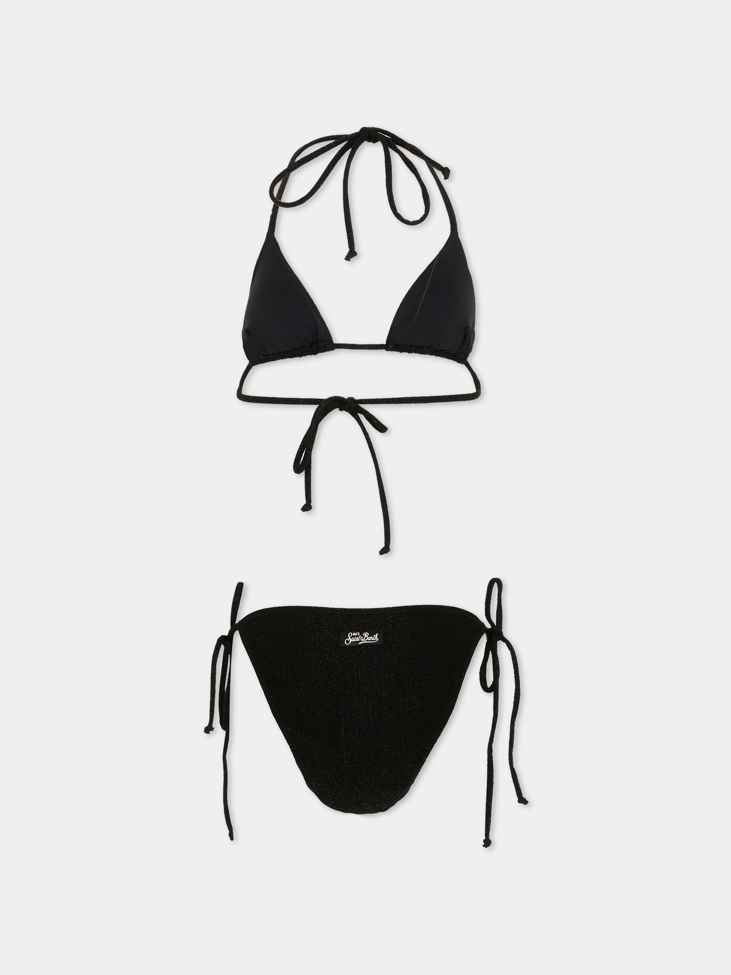 Bikini nero Leah Teen per bambina in lurex,Mc2 Saint Barth,LEH00011 00077L