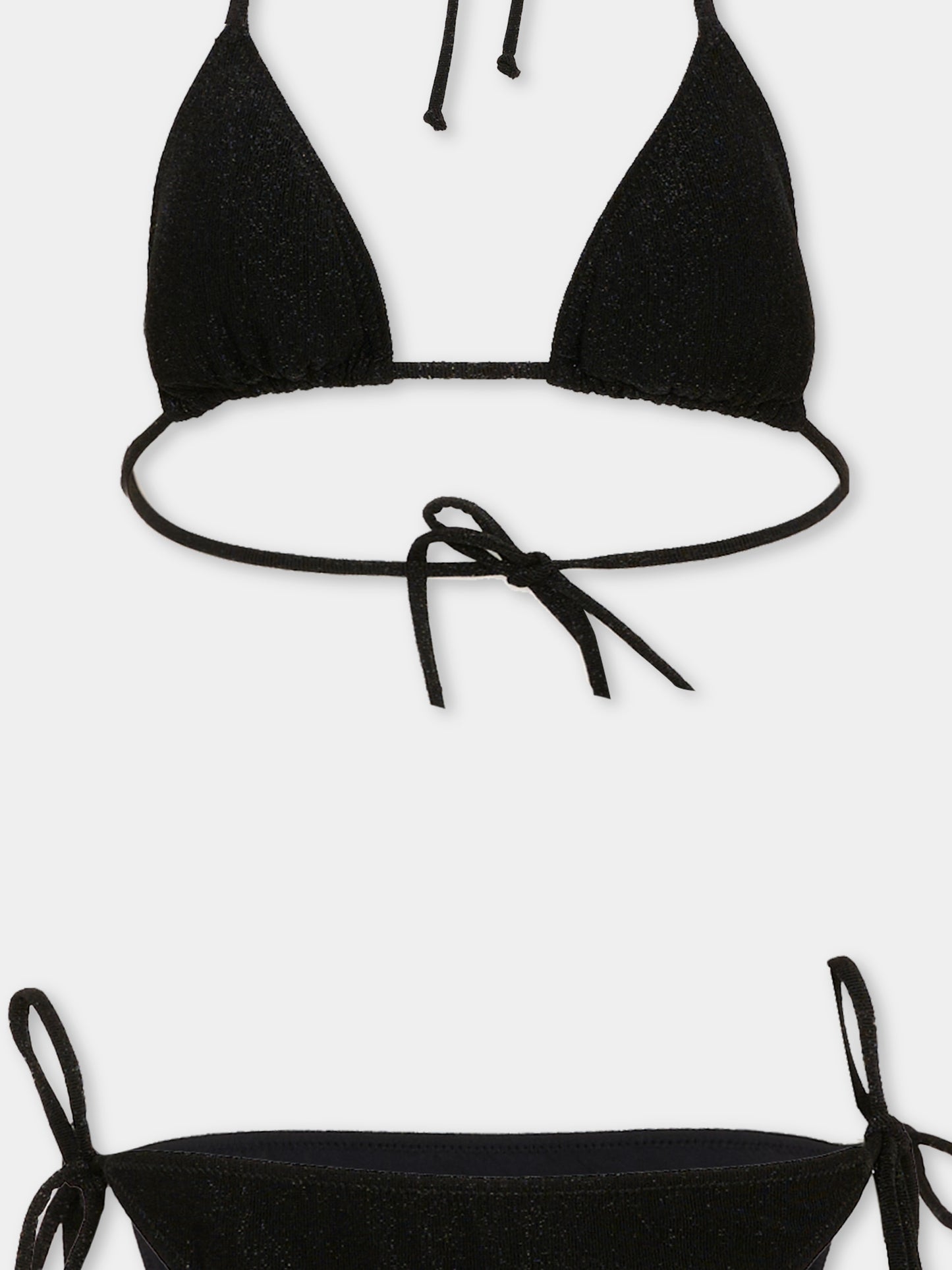 Bikini nero Leah Teen per bambina in lurex,Mc2 Saint Barth,LEH00011 00077L