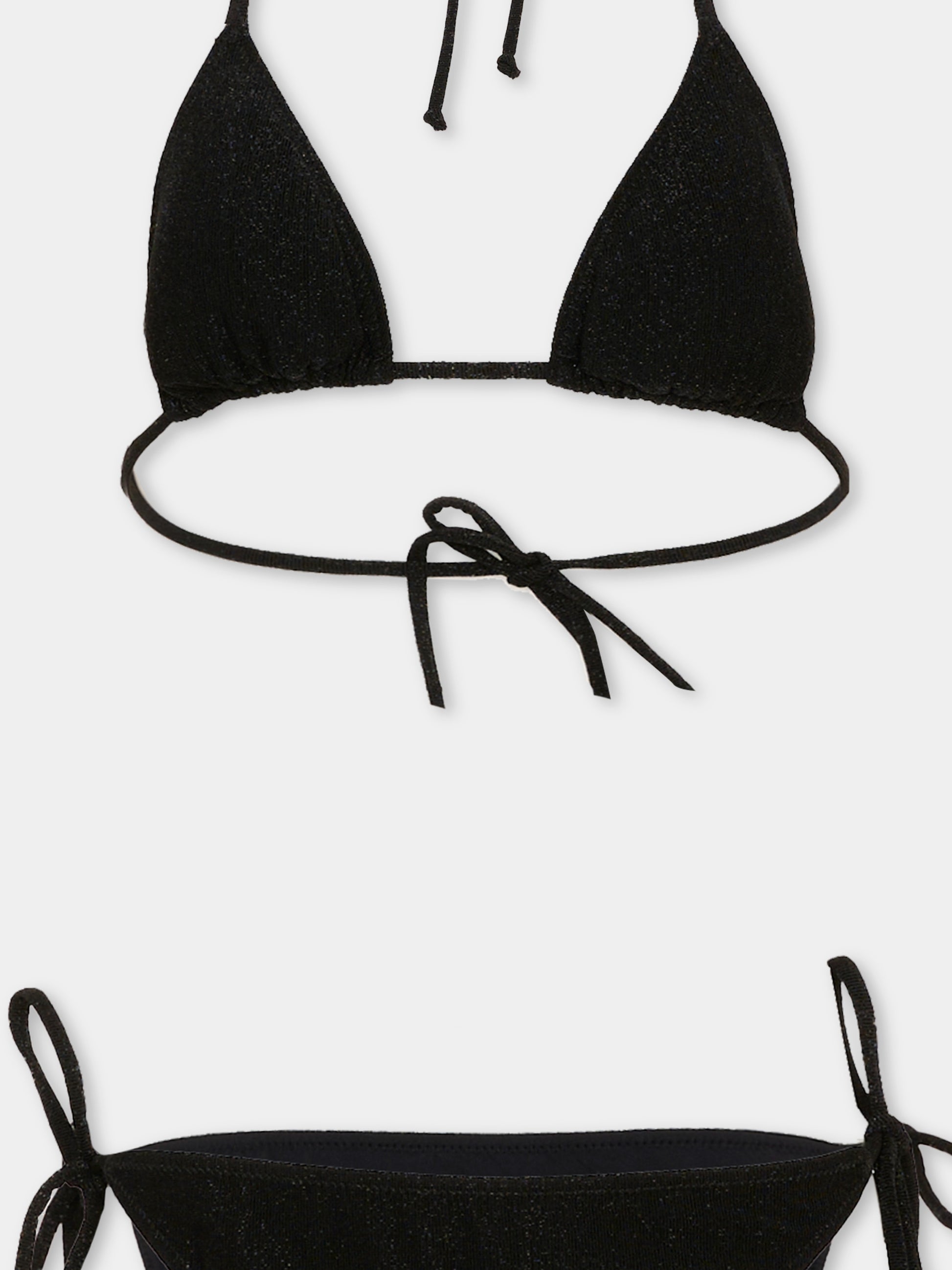 Bikini nero Leah Teen per bambina in lurex,Mc2 Saint Barth,LEH00011 00077L