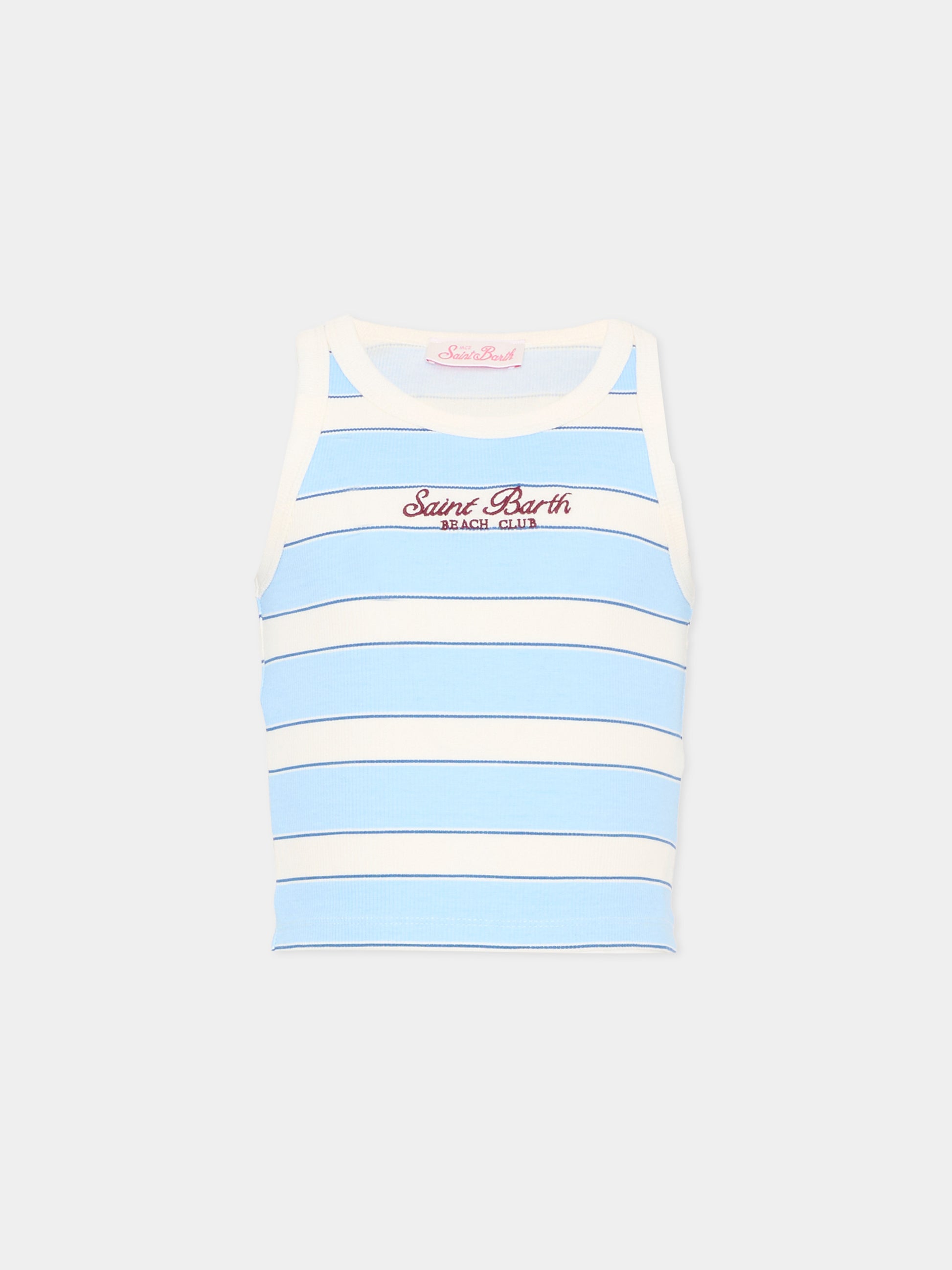 Top azzurro Blue Jr per bambina con logo,Mc2 Saint Barth,BLUE002 02676L