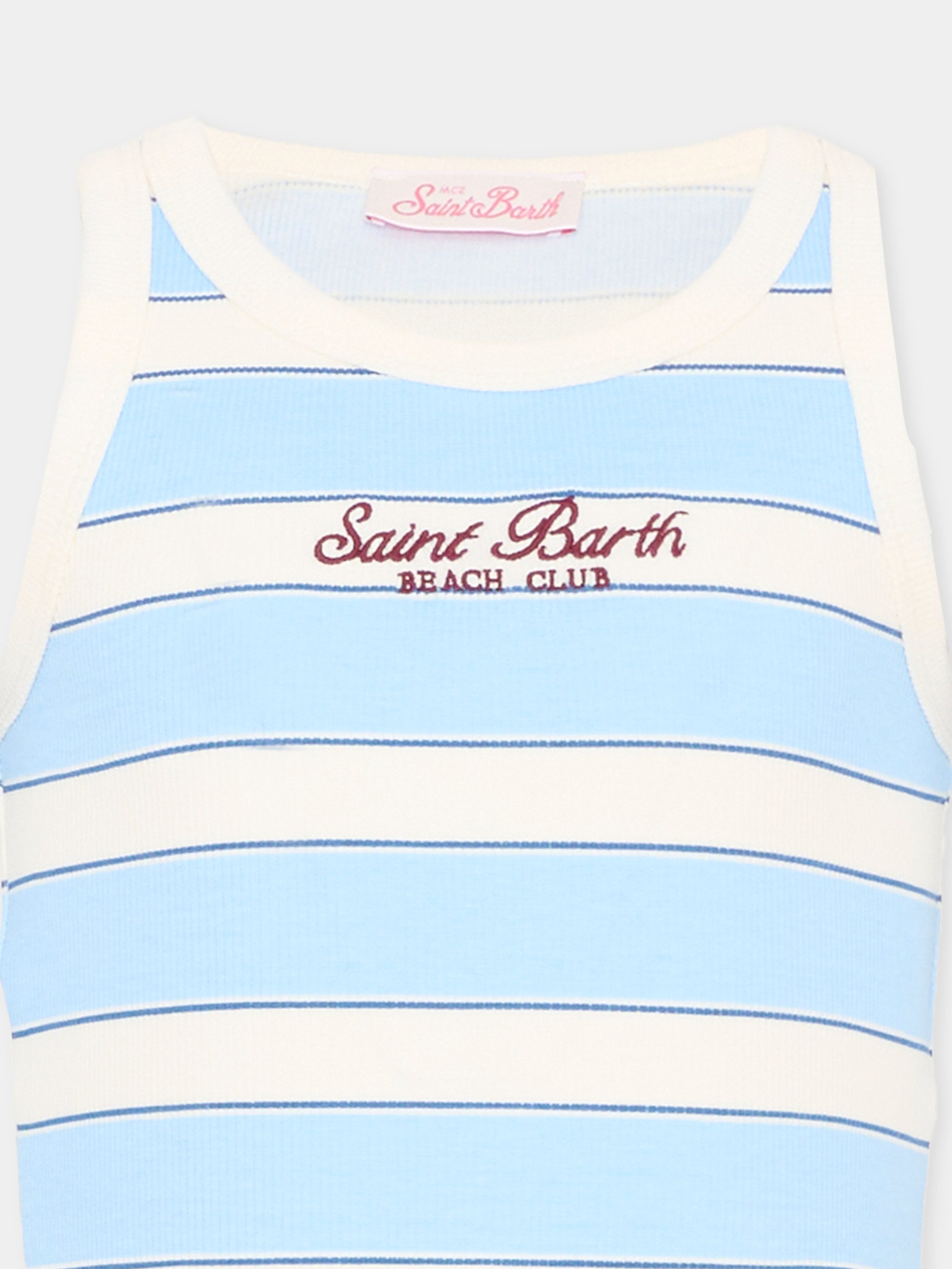 Top azzurro Blue Jr per bambina con logo,Mc2 Saint Barth,BLUE002 02676L