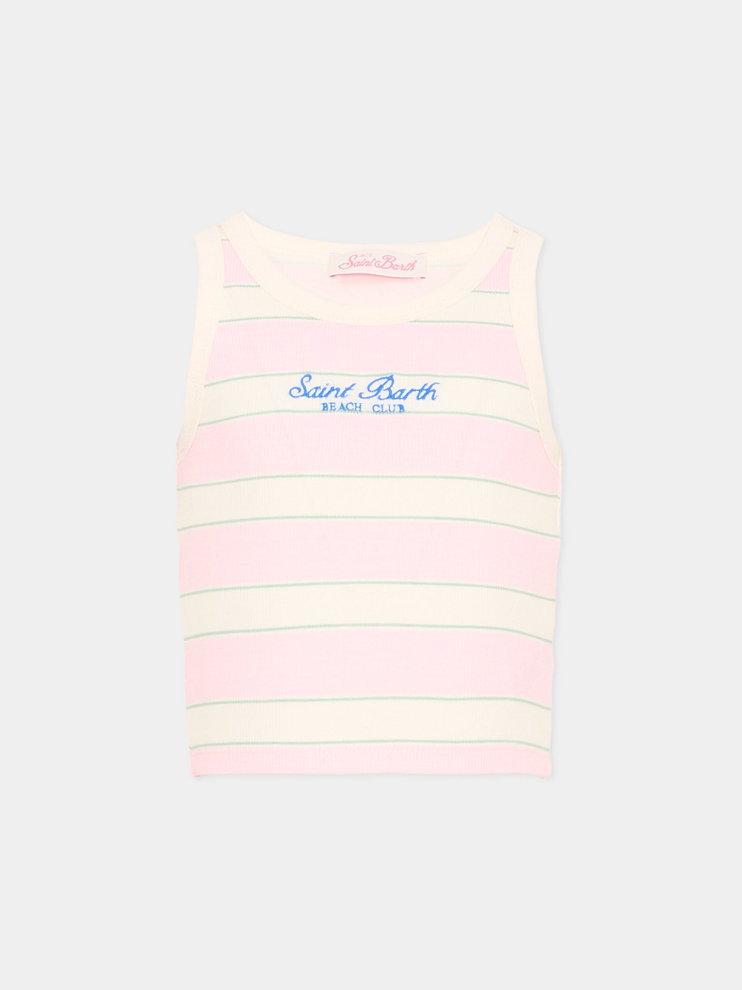 Top rosa Blue jr per bambina a righe,Mc2 Saint Barth,BLUE002 01906L