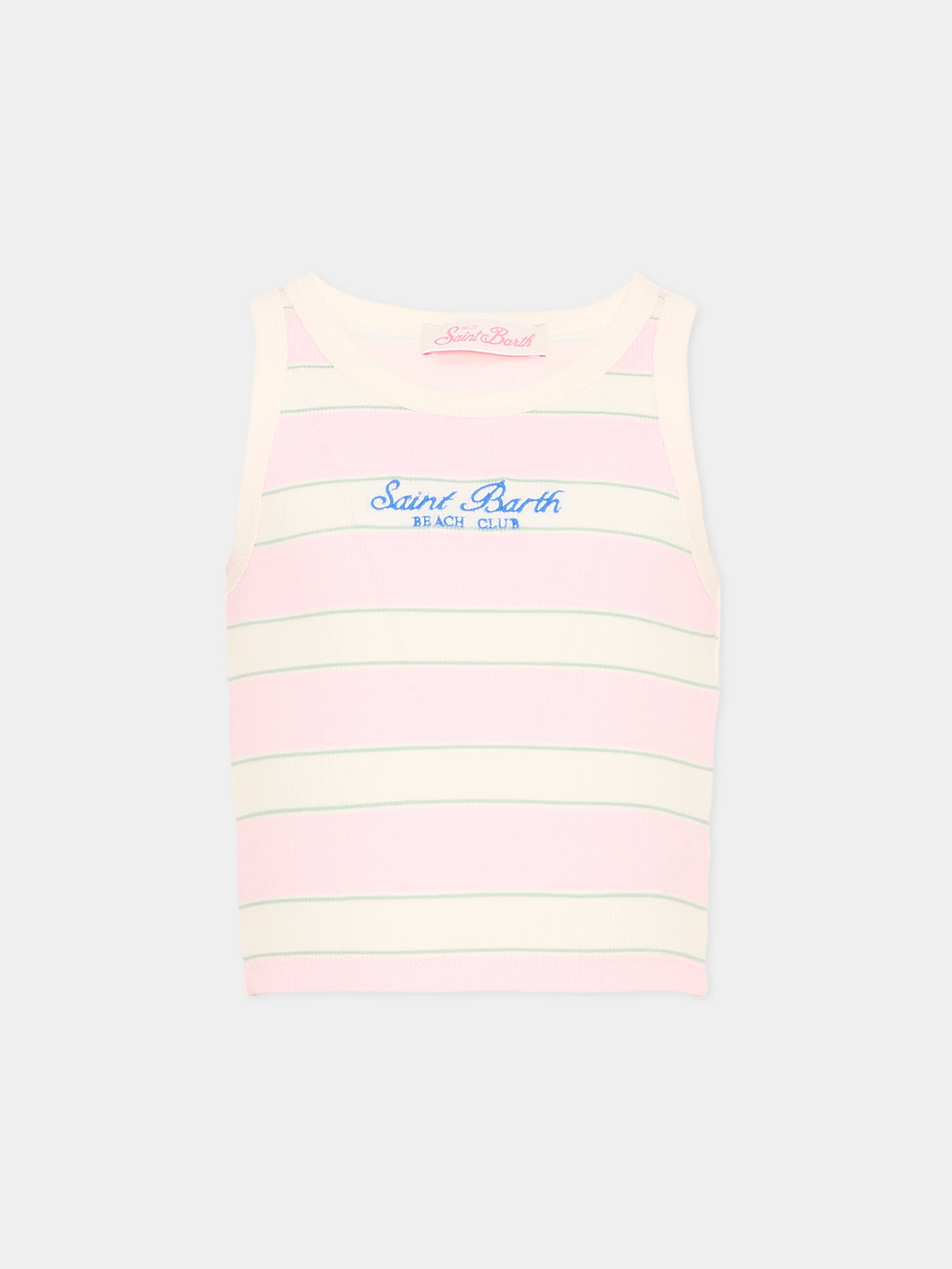 Top rosa Blue jr per bambina a righe,Mc2 Saint Barth,BLUE002 01906L