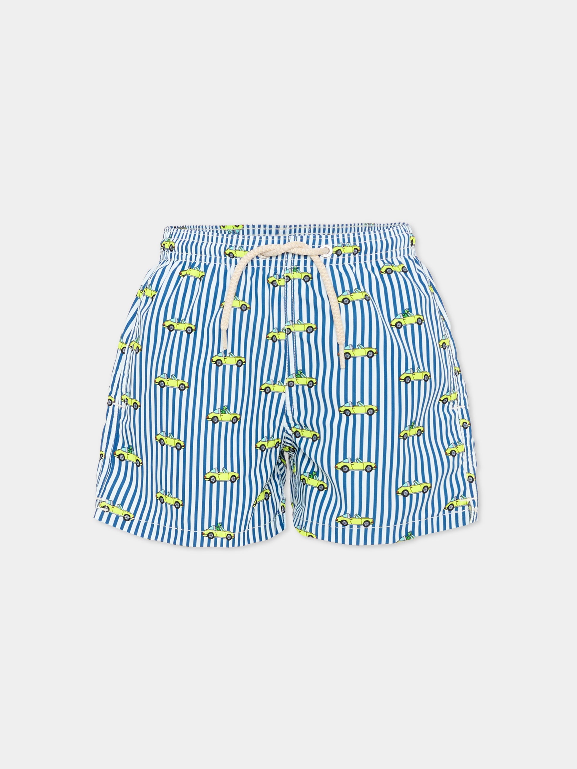 Boxer mare blu Jean Lighting per bambino con macchinine,Mc2 Saint Barth,JEA0004 02519L
