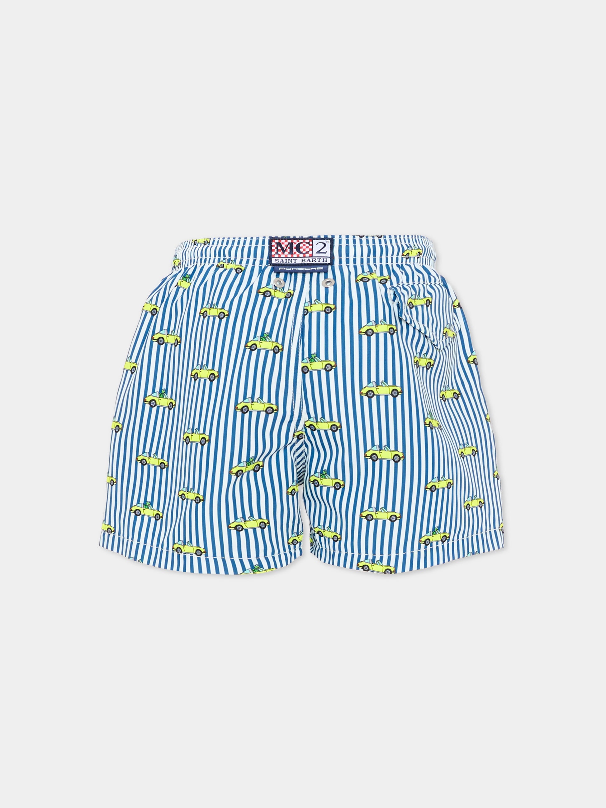 Boxer mare blu Jean Lighting per bambino con macchinine,Mc2 Saint Barth,JEA0004 02519L