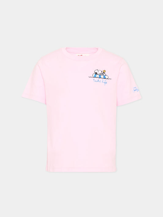 T-shirt rosa Portofino jr per bambini Snoopy,Mc2 Saint Barth,POT0002 02635L
