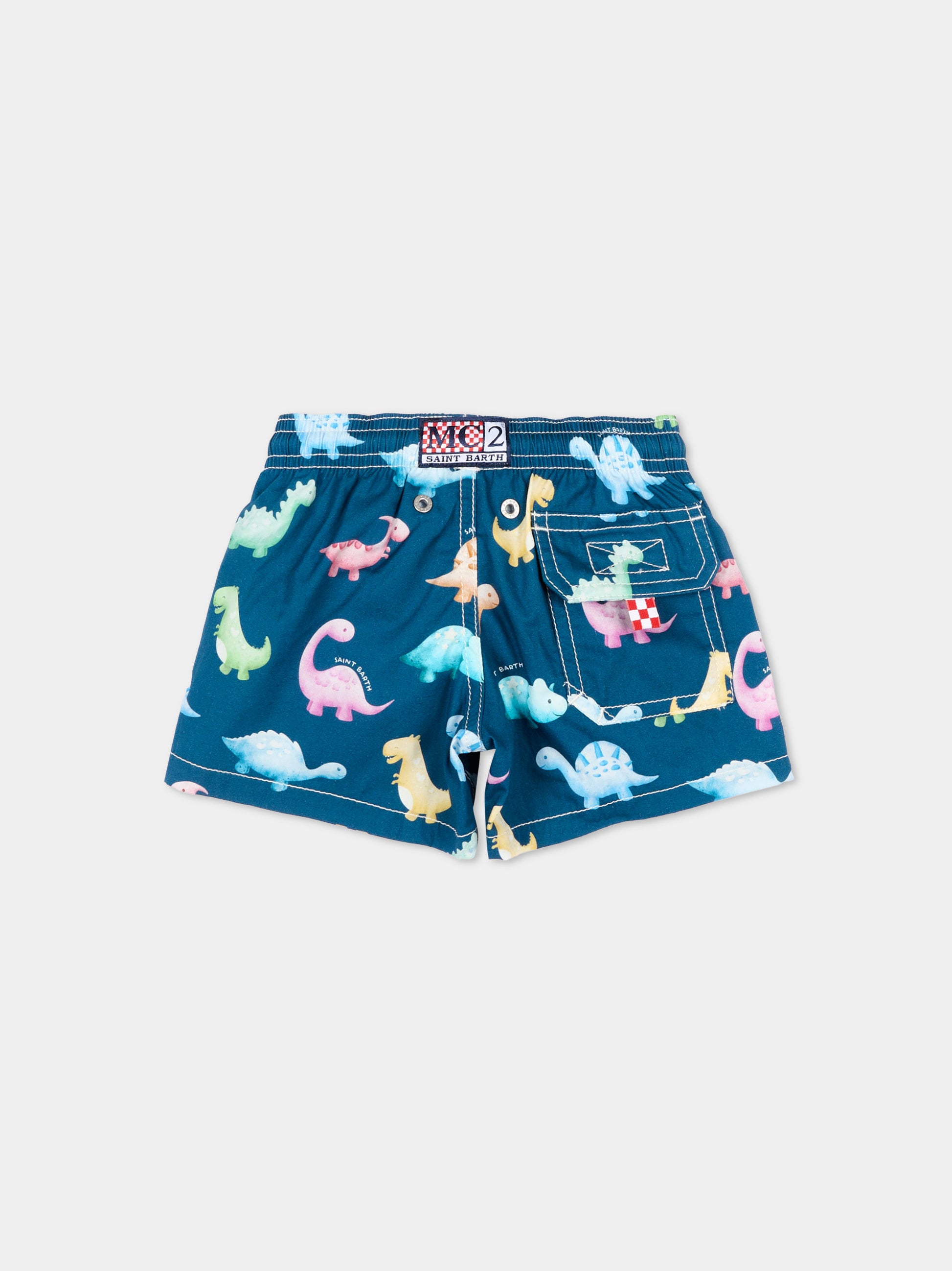 Boxer mare blu Joell per neonato con dinosauri,Mc2 Saint Barth,JOEL001 03834L