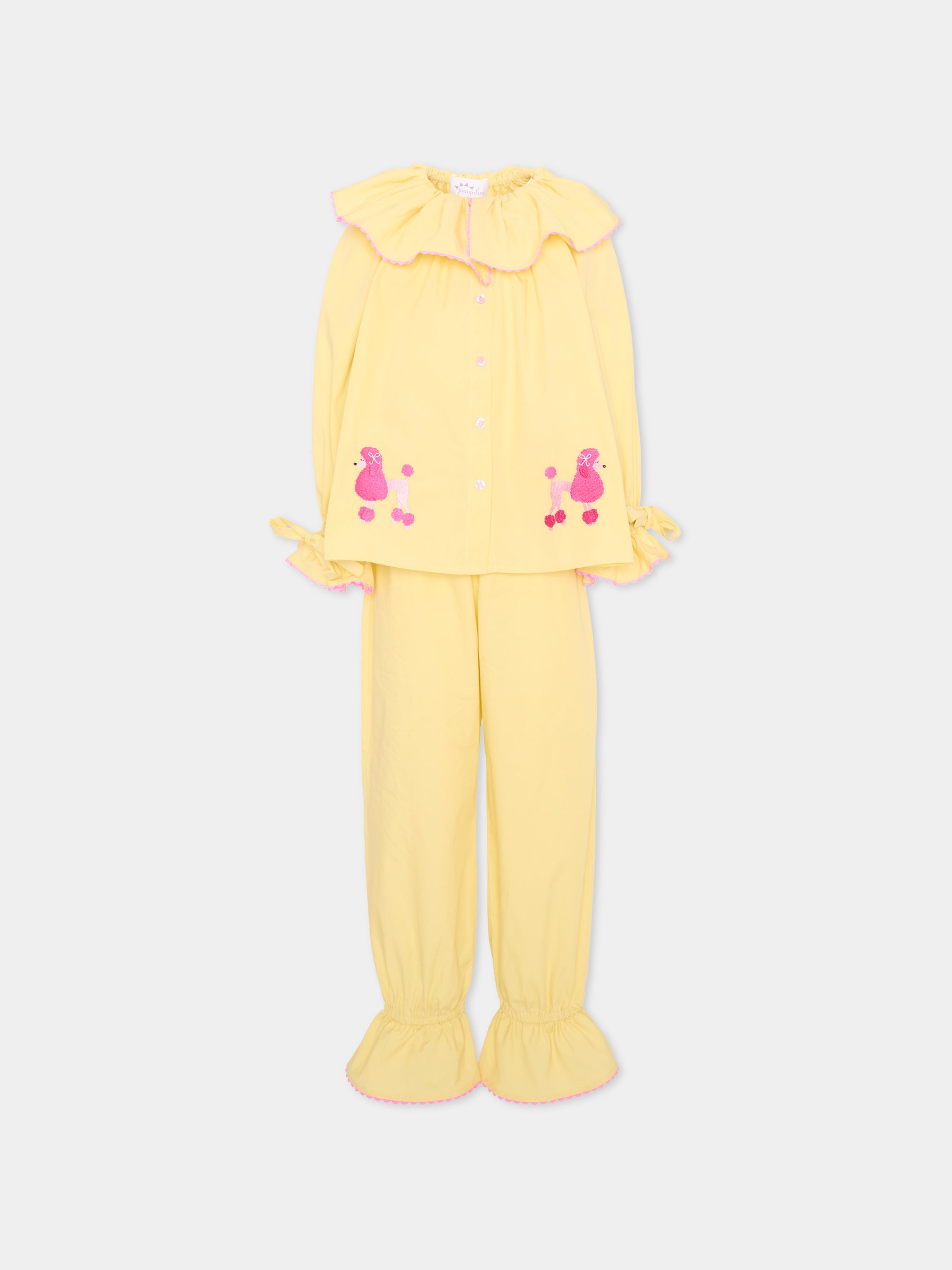 Completo sportivo giallo per bambina,Pangolini Kids,PYJAMAS WITH TOY