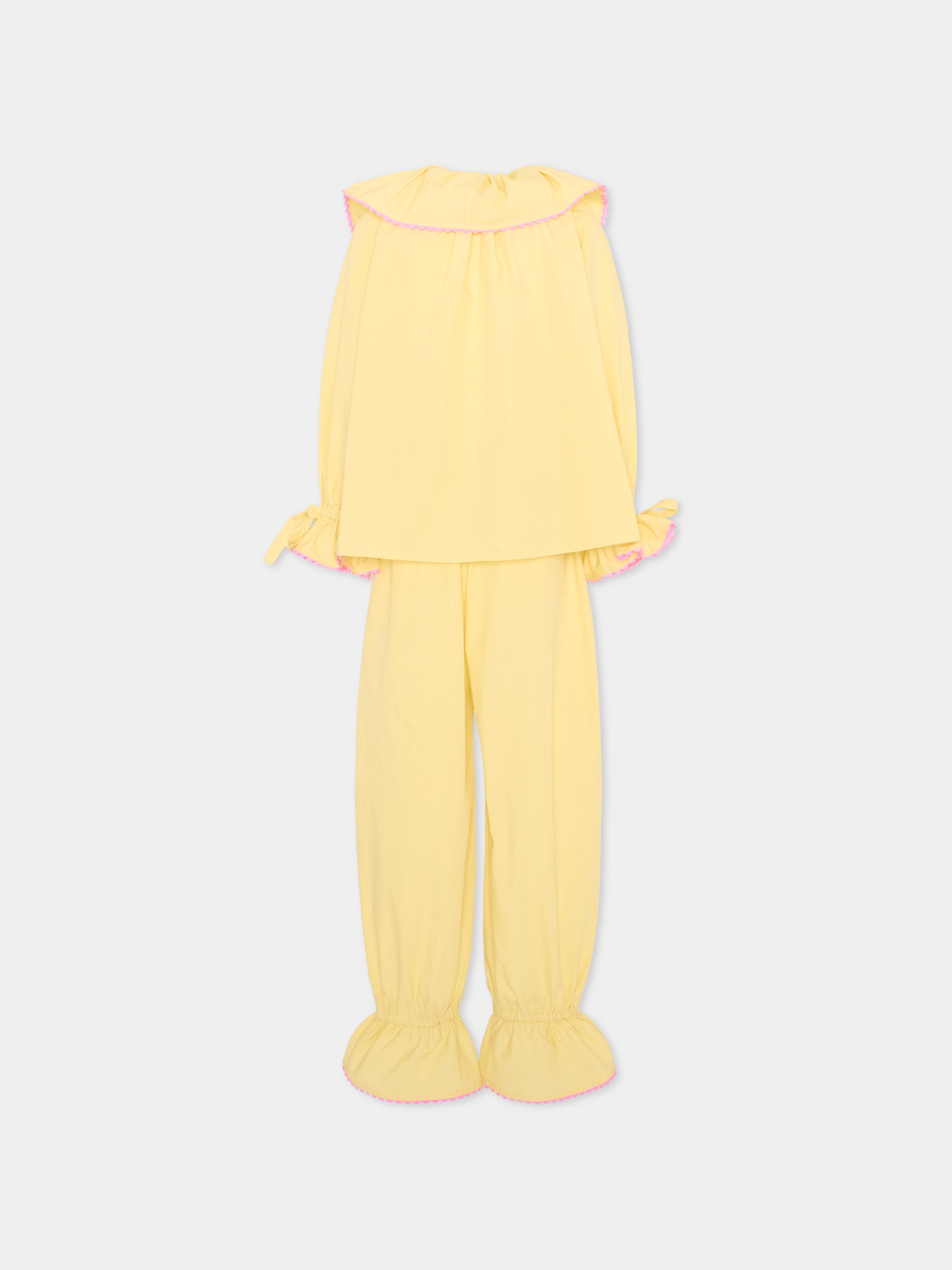 Completo sportivo giallo per bambina,Pangolini Kids,PYJAMAS WITH TOY