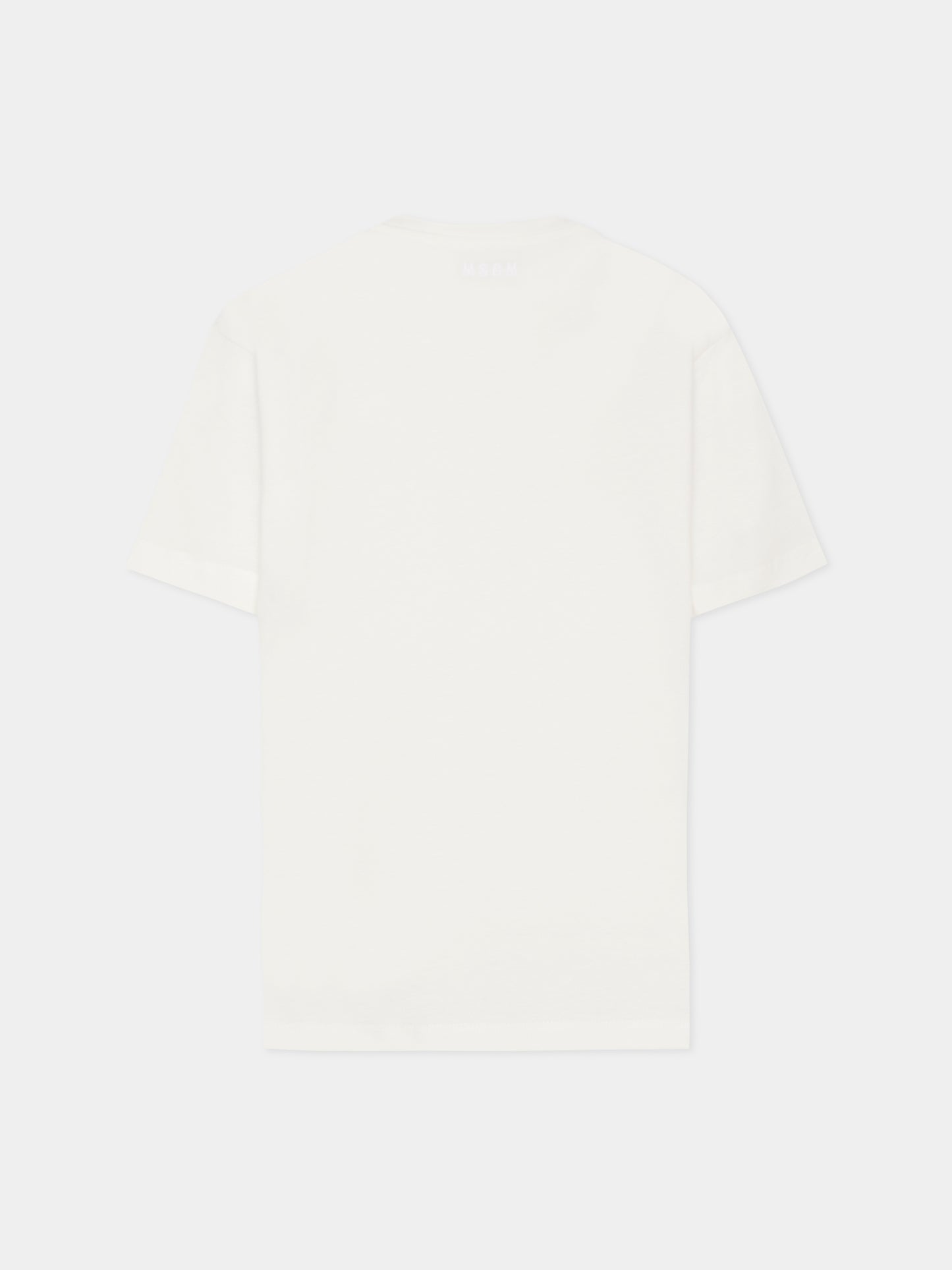 T-shirt bianca per bambino con logo,Msgm Kids,F5MSJBTH223 002