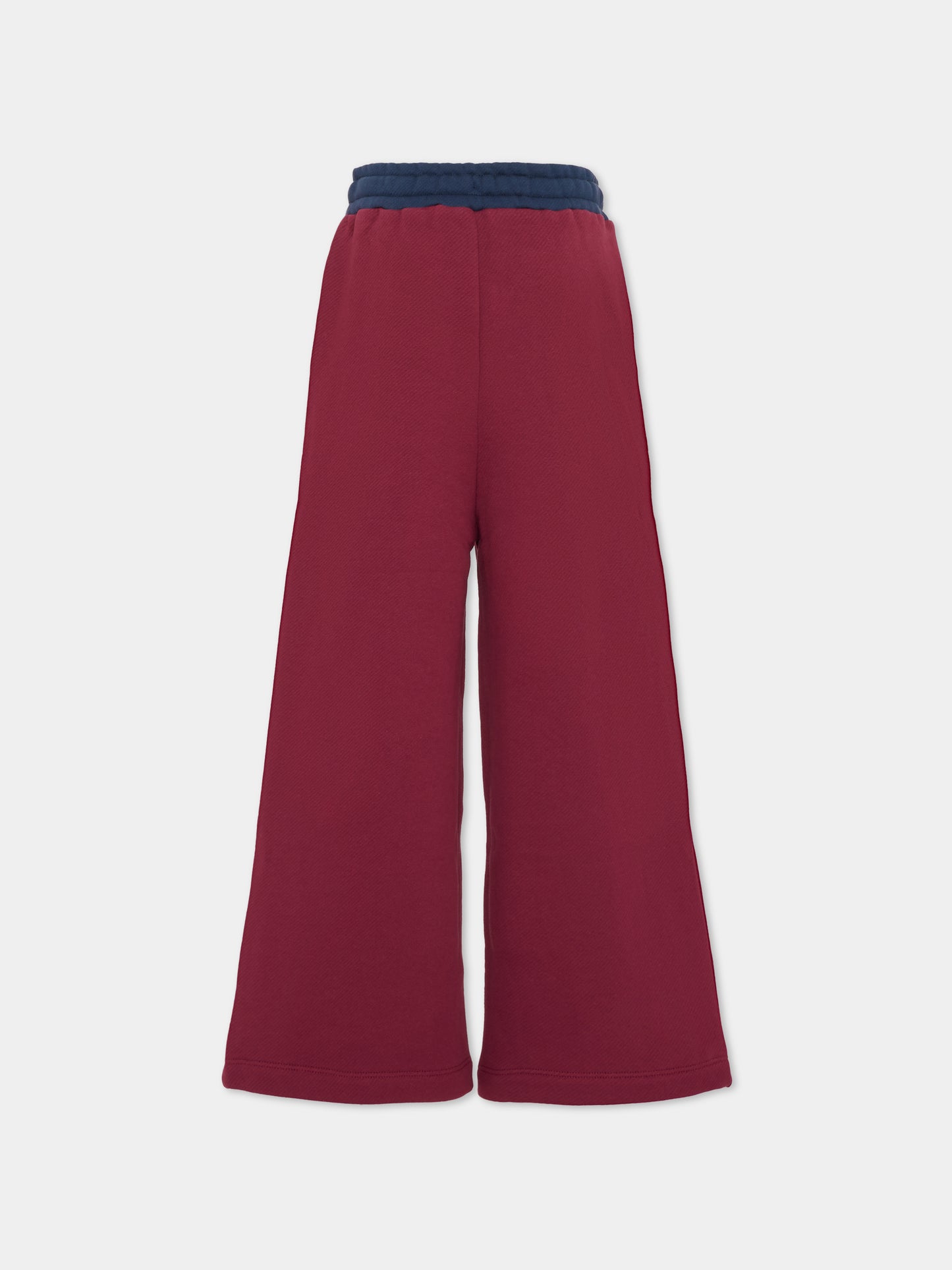 Pantaloni bordeaux per bambina con logo,Msgm Kids,F5MSJGFP128 MS034