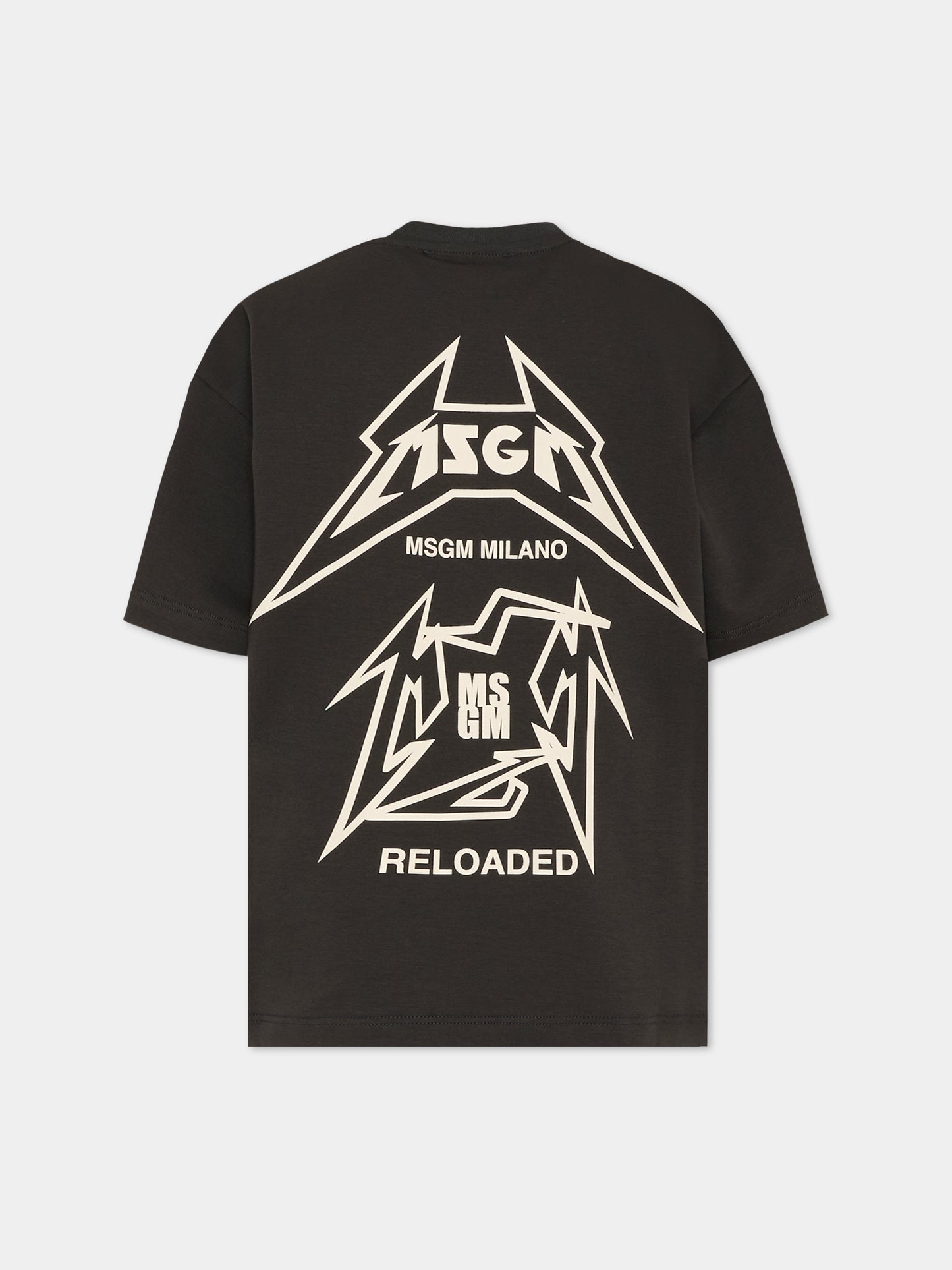 T-shirt nera per bambina con logo,Msgm Kids,F5MSJGTH267 MS040