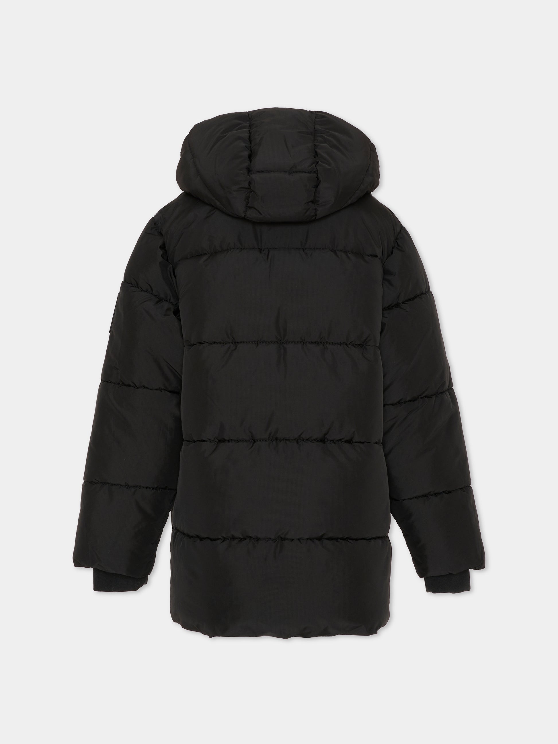 Piumino nero per bambini con logo,Msgm Kids,F5MSJUPF001 110