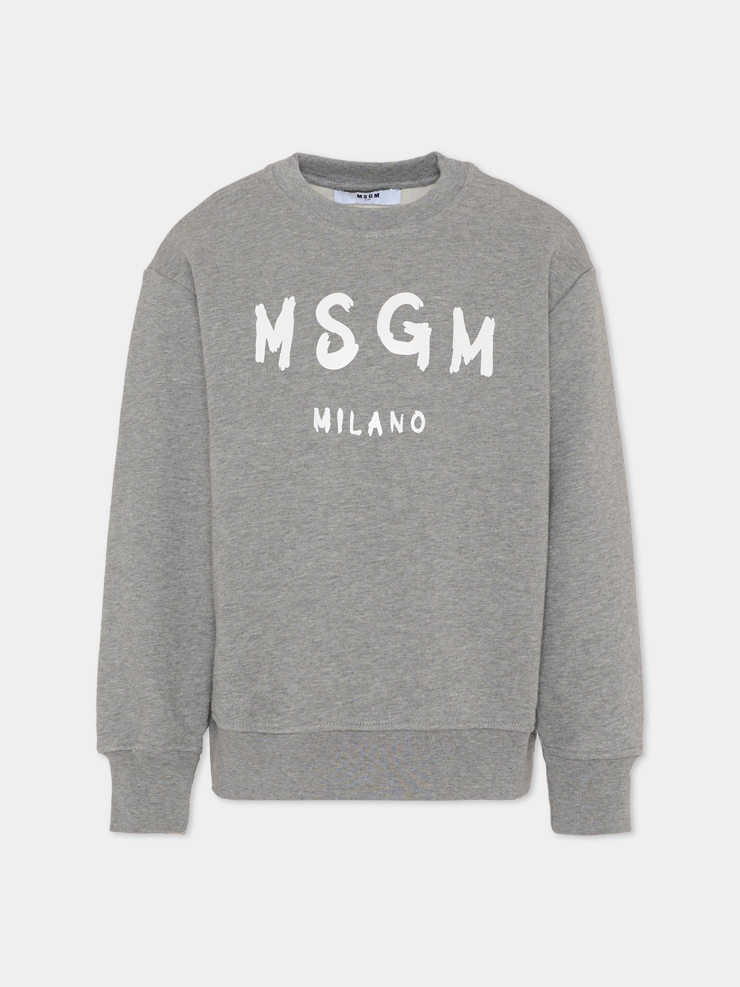 Felpa grigia per bambini con logo,Msgm Kids,F5MSJUSW018 104