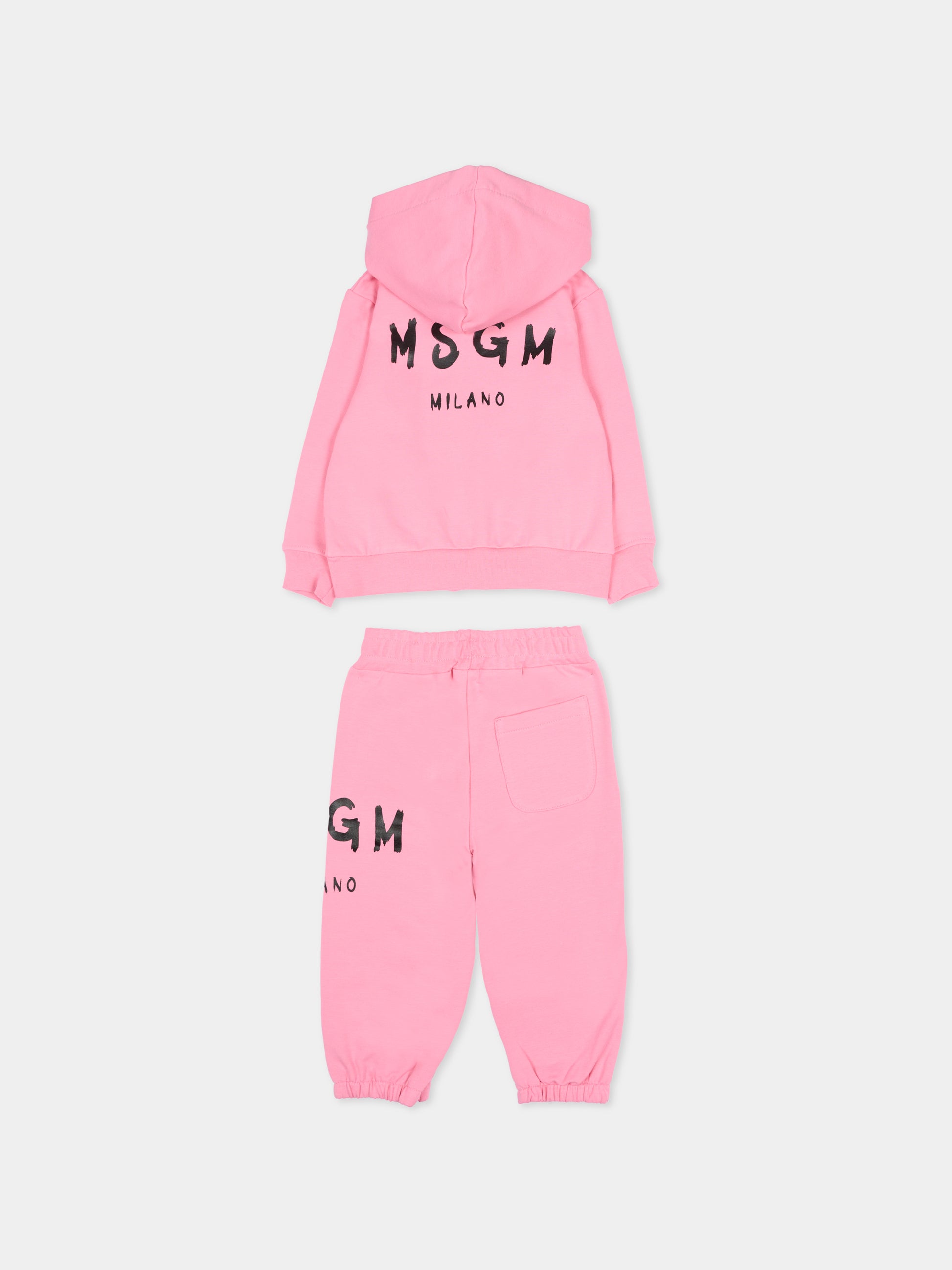Completo rosa per neonata con logo,Msgm Kids,F5MSUNSF280 MS038