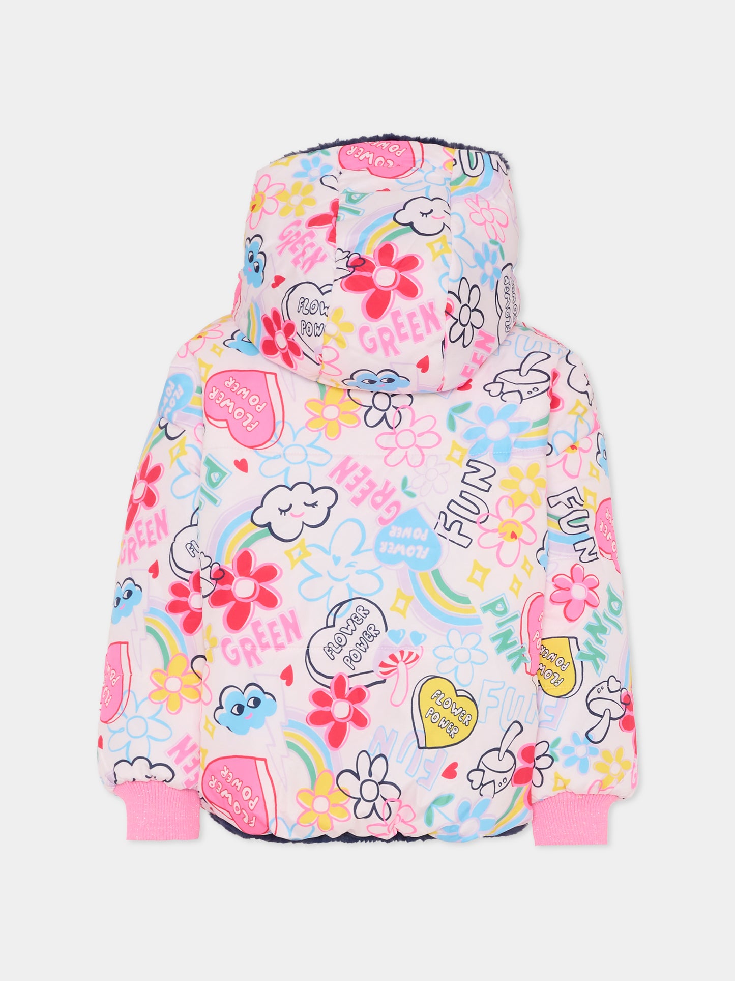 Piumino reversibile multicolor per bambina con stampa graffiti,Billieblush,U20432 473