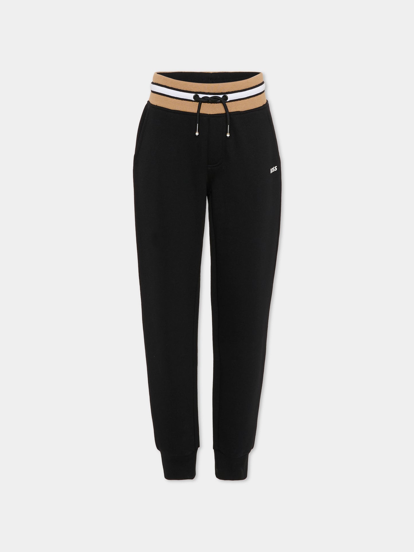 Pantaloni neri per bambino con logo,Boss,J51151 09B