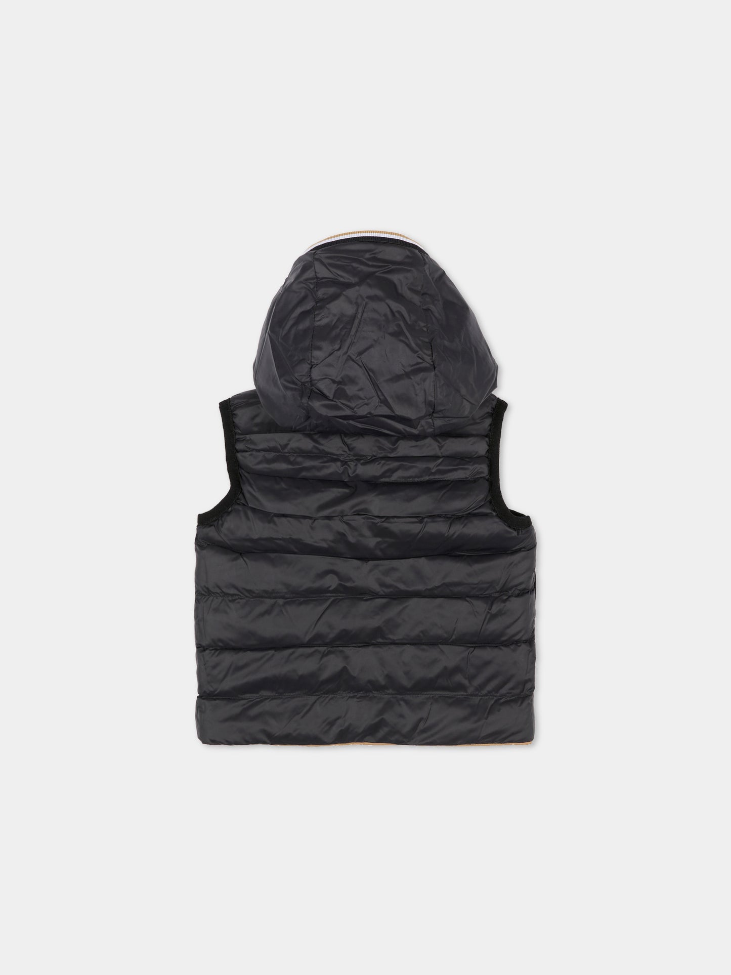 Gilet reversibile beige per neonato con logo,Boss,J51255 269