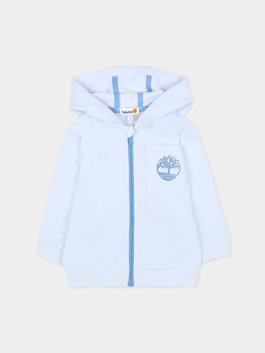 Felpa celeste per neonato con logo,Timberland,T60232 771