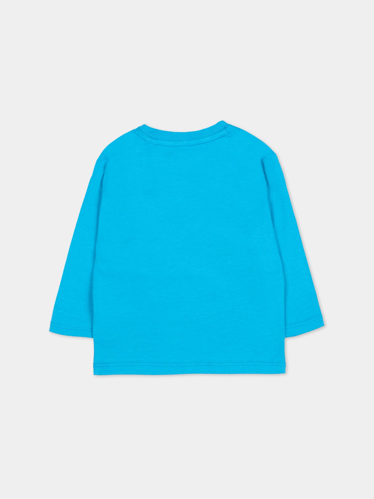 T-shirt azzurra per neonato con stampa albero,Timberland,T60251 83E