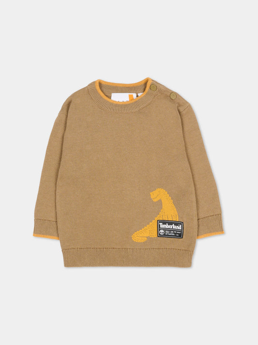 Maglione verde per neonato con dinosauro,Timberland,T60261 260