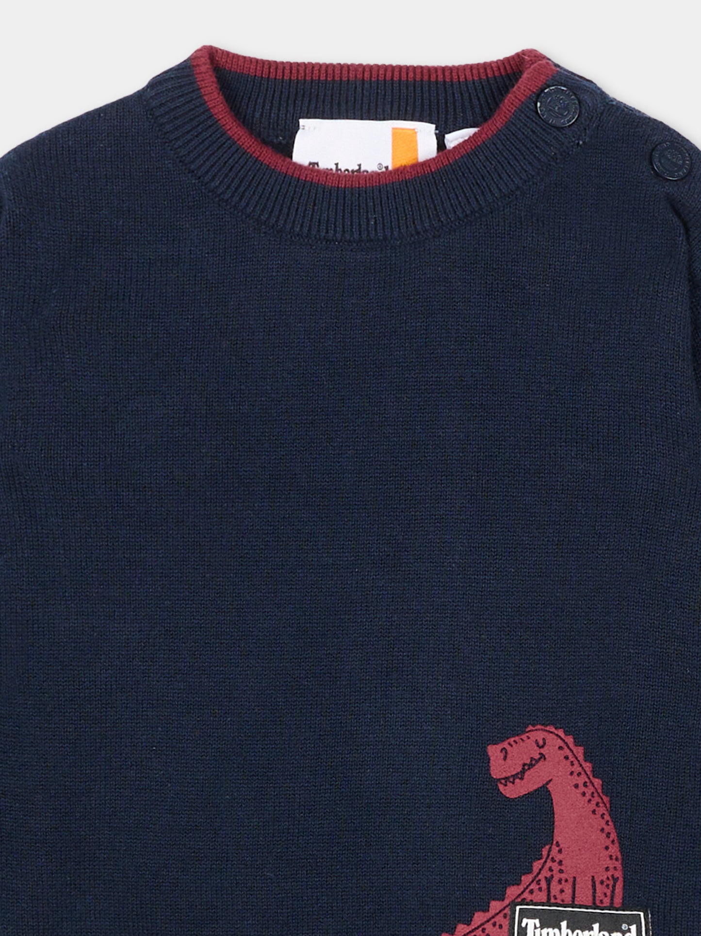 Maglione blu per neonato con dinosauro,Timberland,T60261 83D
