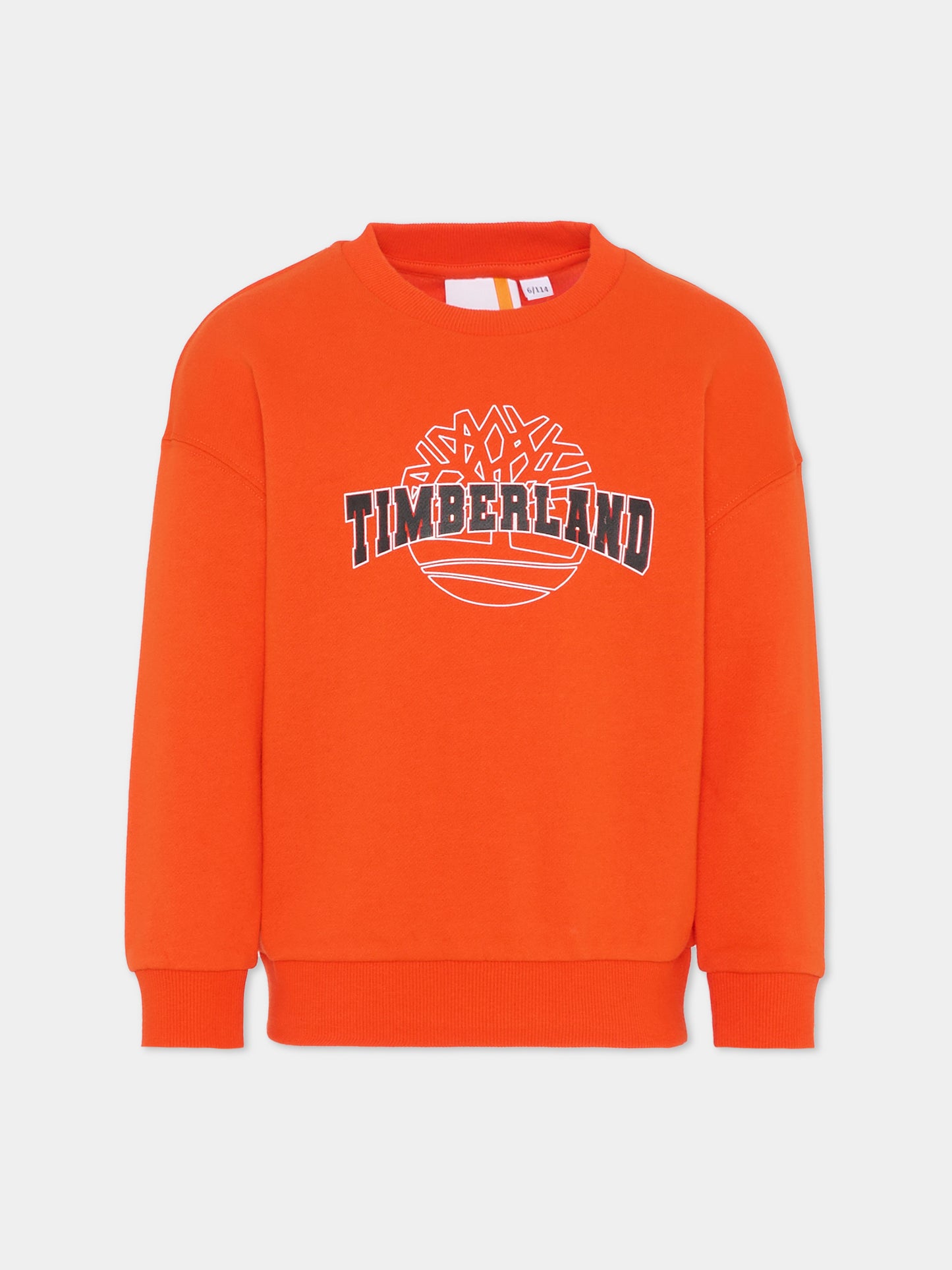 Felpa rossa per bambino con logo,Timberland,T60315 98G