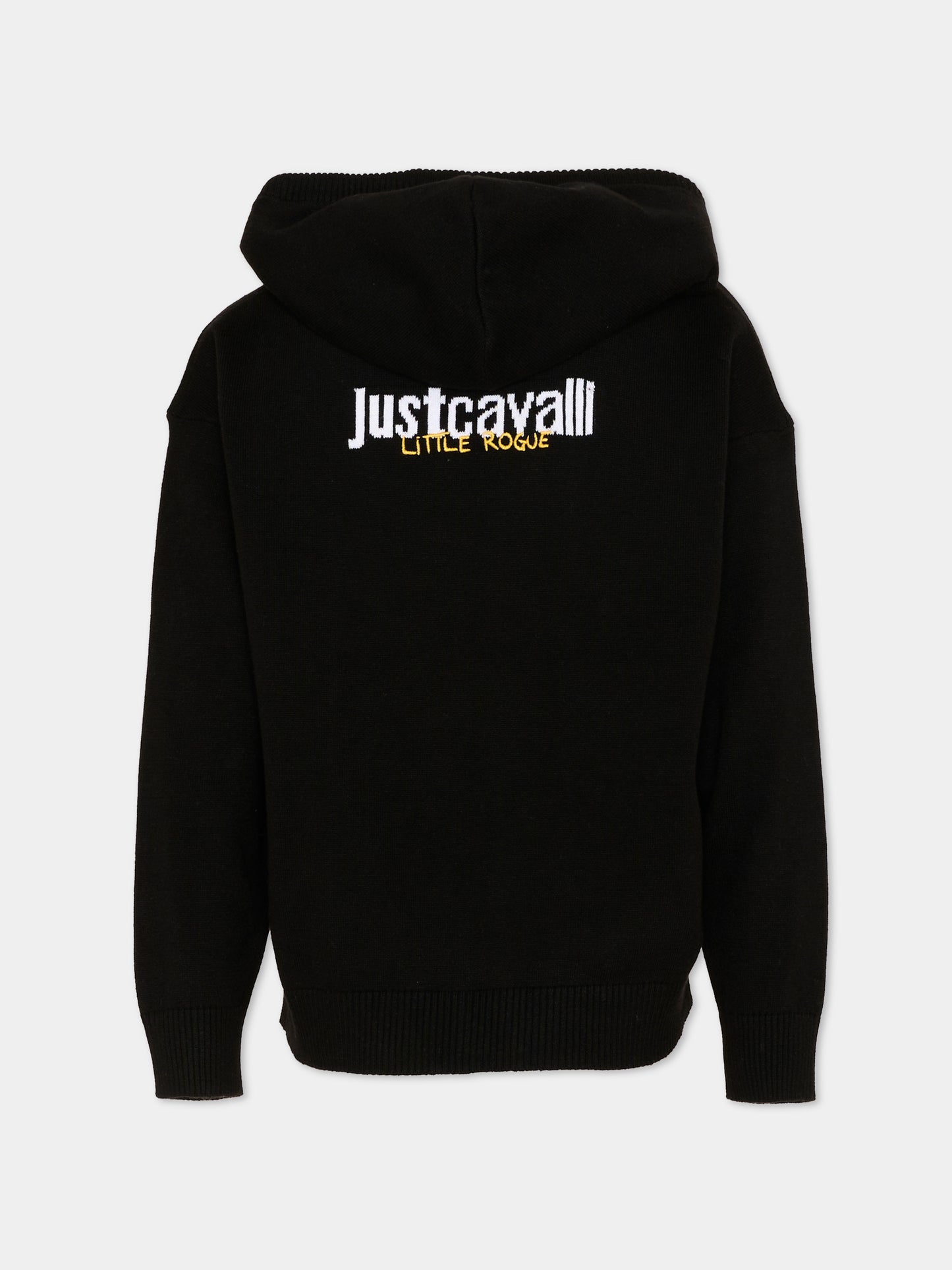 Felpa nera per bambini con logo,Just Cavalli Kids,JBP26002MA BLACK