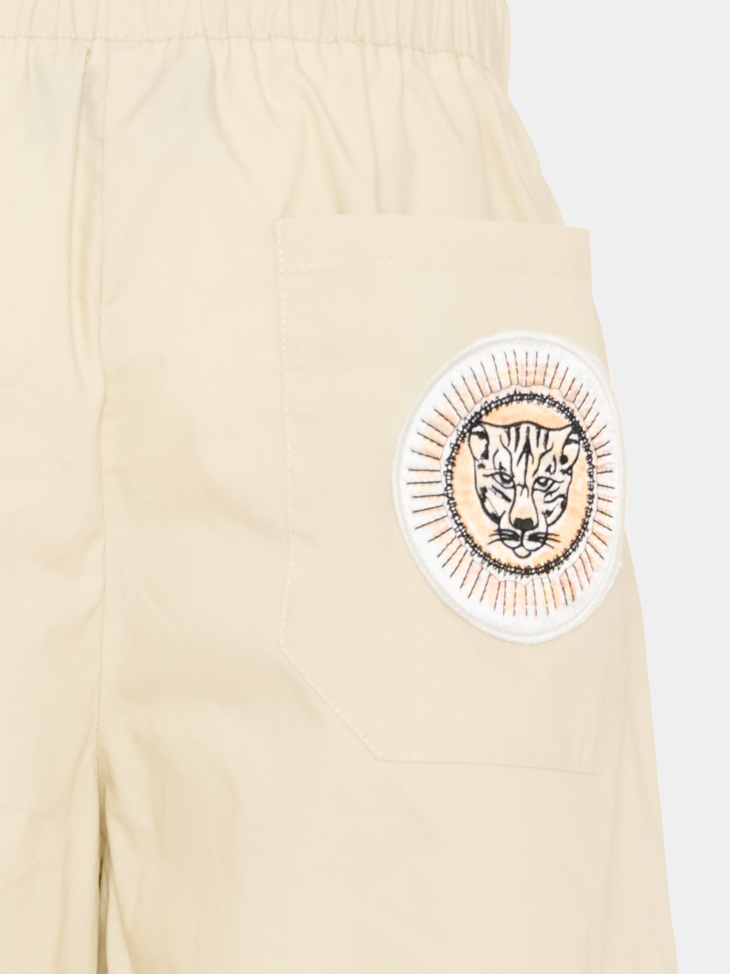 Pantaloni beige per bambino con patch logo,Just Cavalli Kids,JBP26119PA BEIGE CASTLE WALL