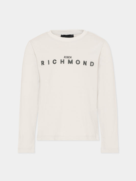 T-shirt grigia per bambini con logo,Richmond,RBP26021TS BLUE VAPOR