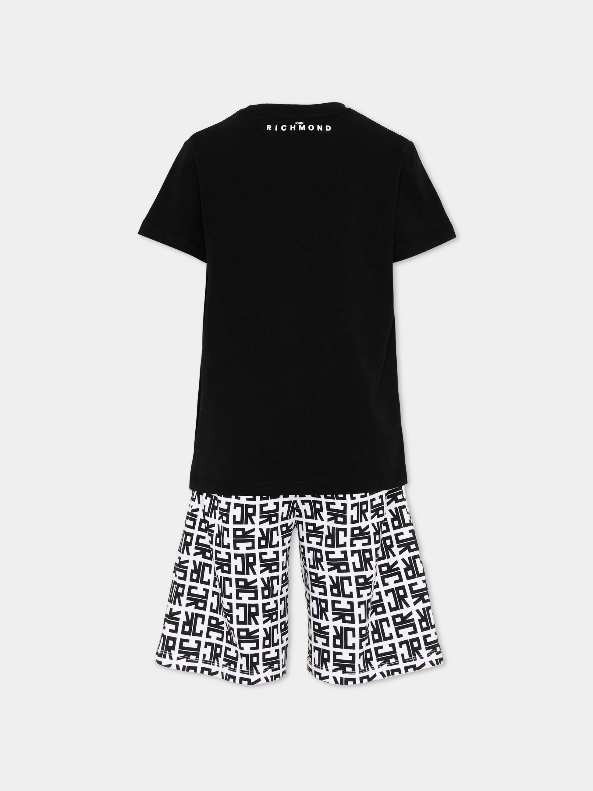 Completo sportivo nero per bambino con monogram,Richmond,RBP26004CJ BLACK