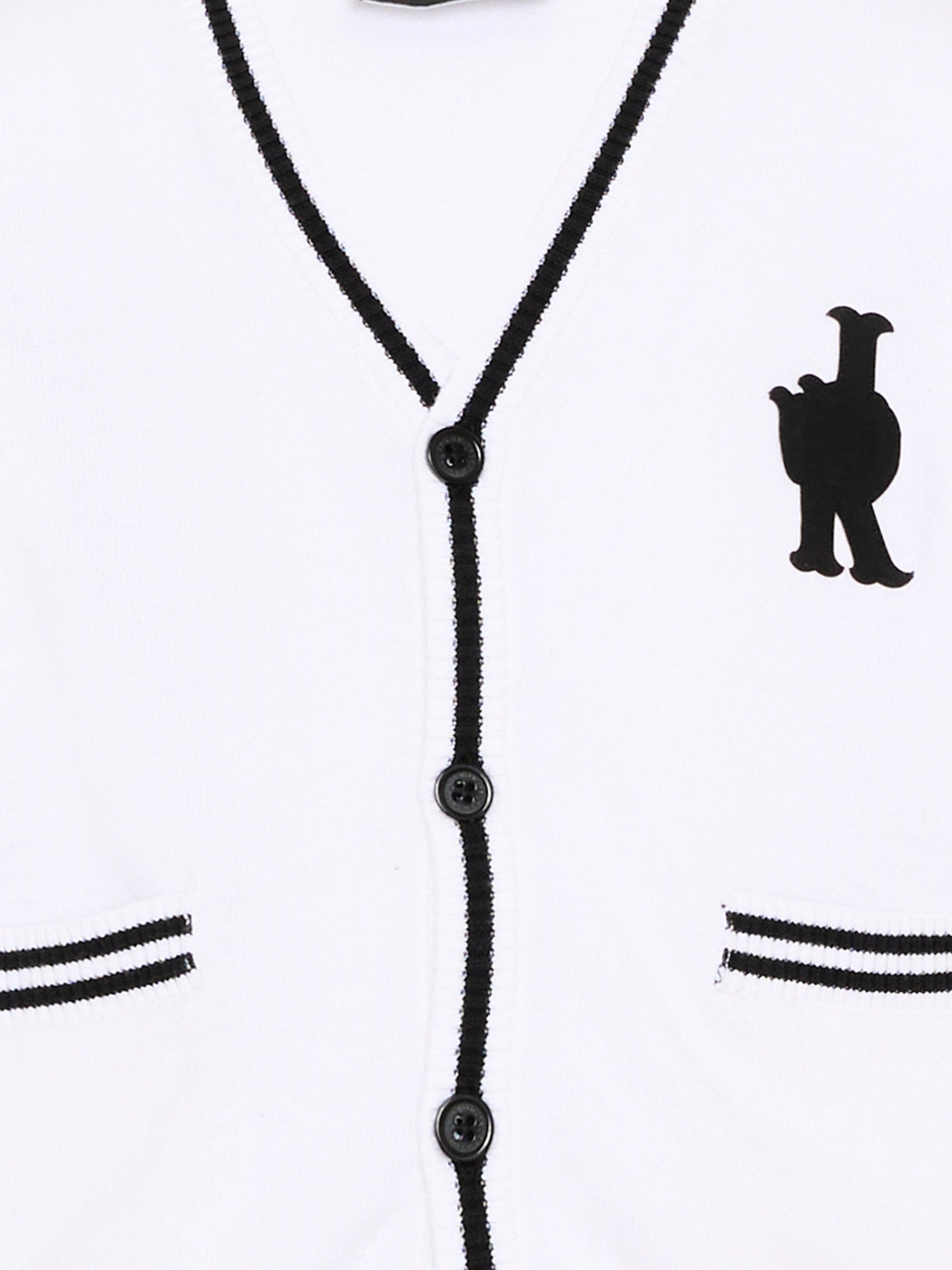 Cardigan bianco per bambino con logo,Richmond,RBP26085CD WHITE