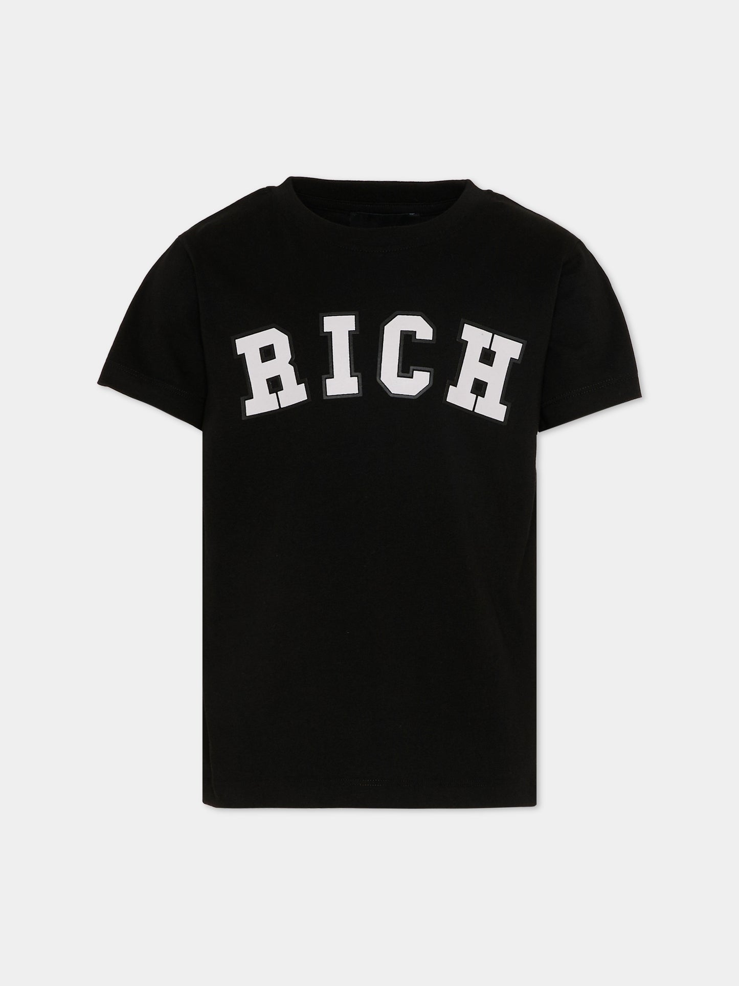 T-Shirt nera per bambino con logo,Richmond,RBP26012TS BLACK