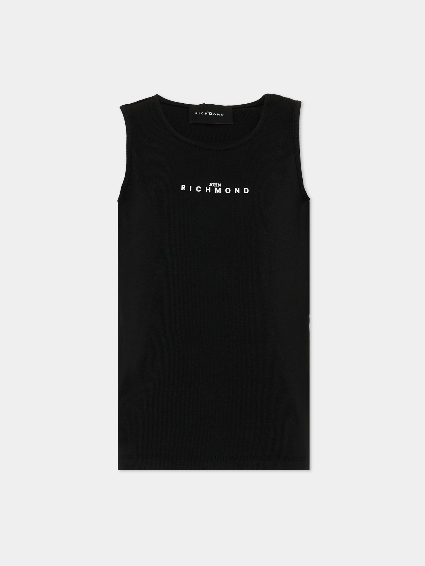 Canotta nera per bambina con logo,Richmond,RGP26004CN BLACK