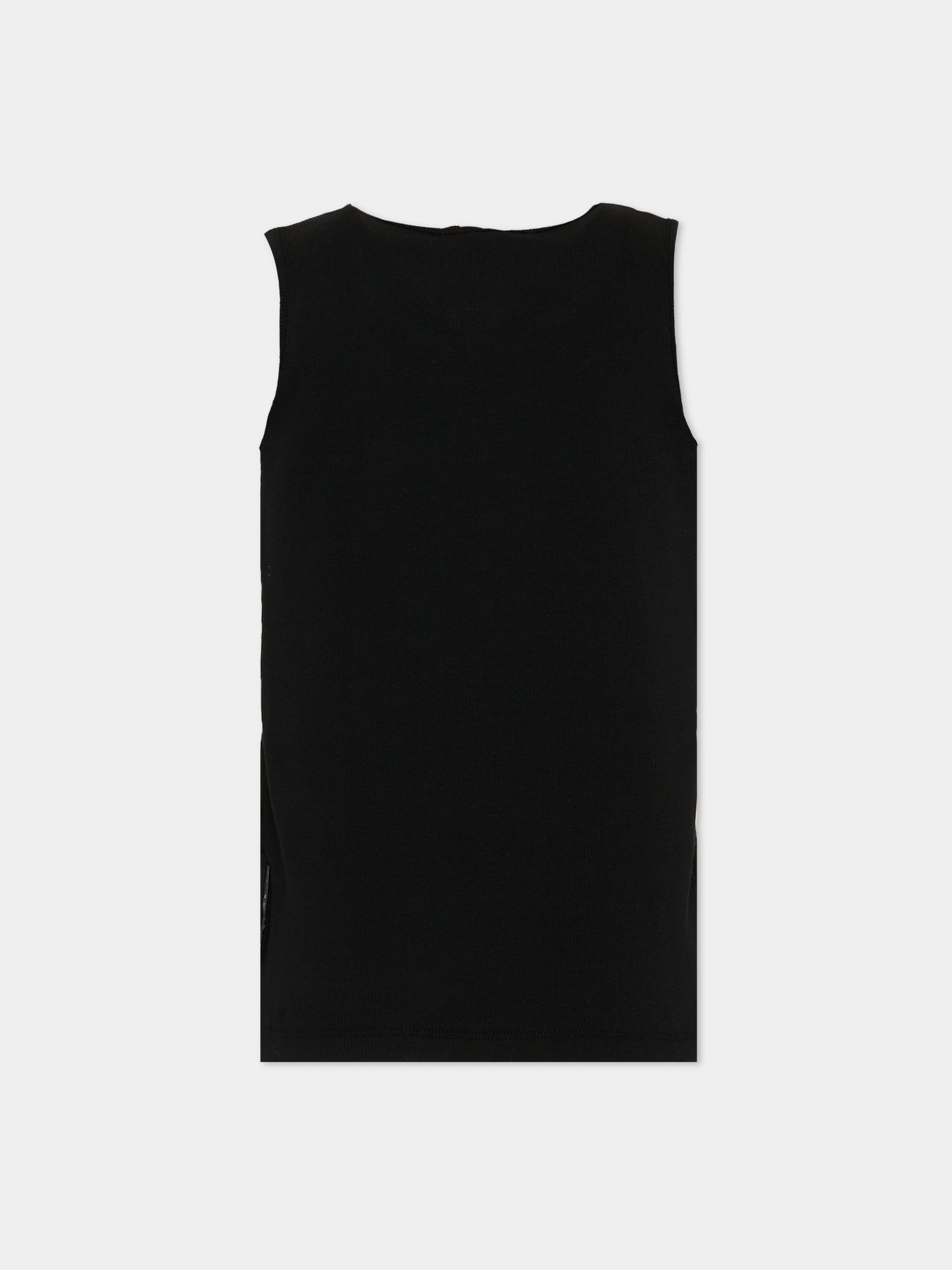 Canotta nera per bambina con logo,Richmond,RGP26004CN BLACK