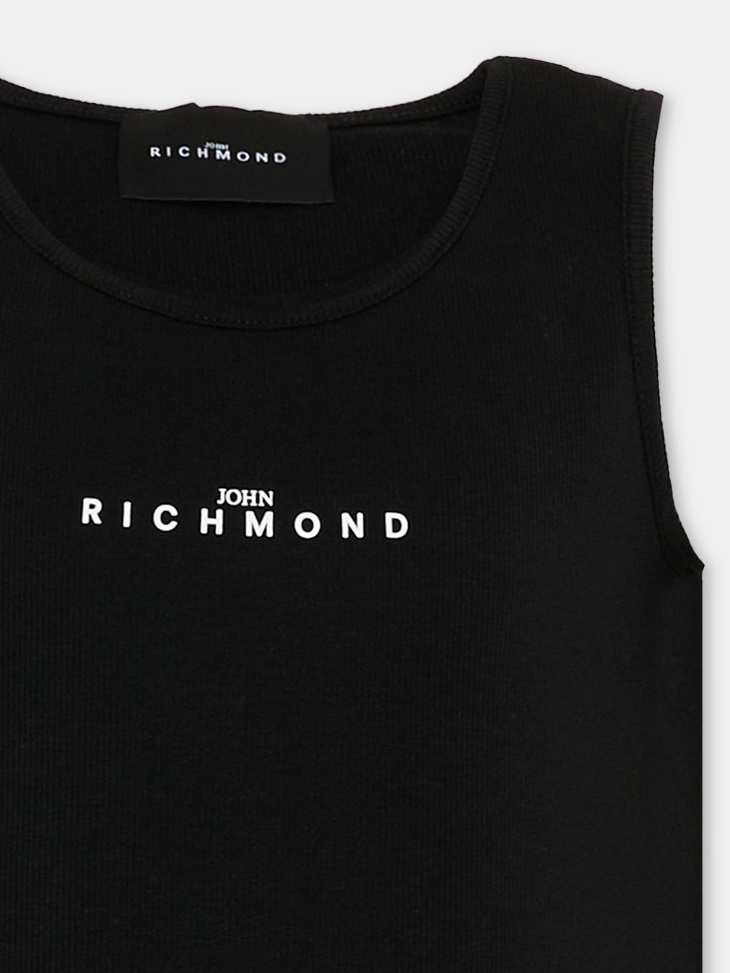 Canotta nera per bambina con logo,Richmond,RGP26004CN BLACK