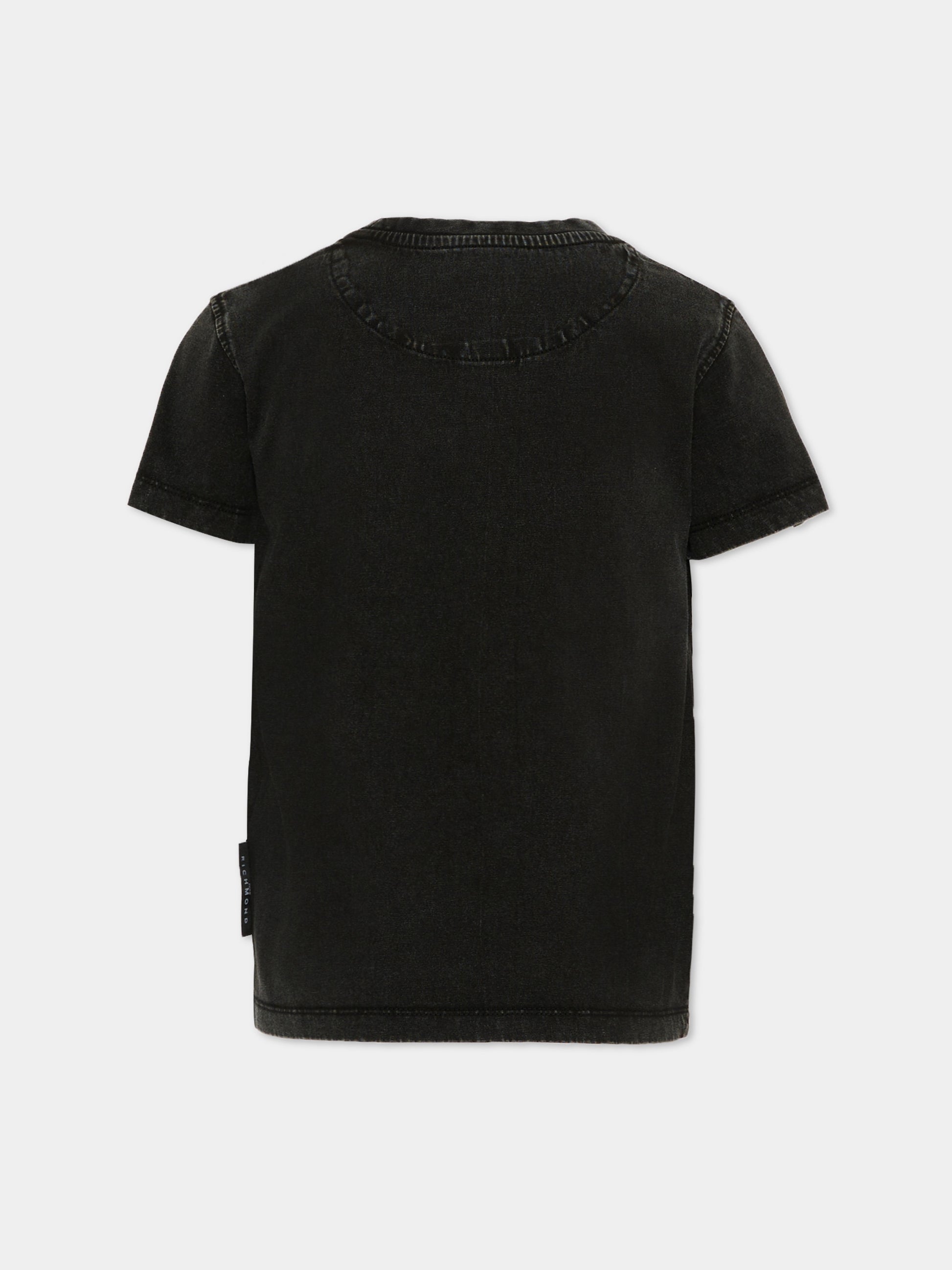 T-Shirt nera per bambino con logo,Richmond,RBP26178TS BLACK