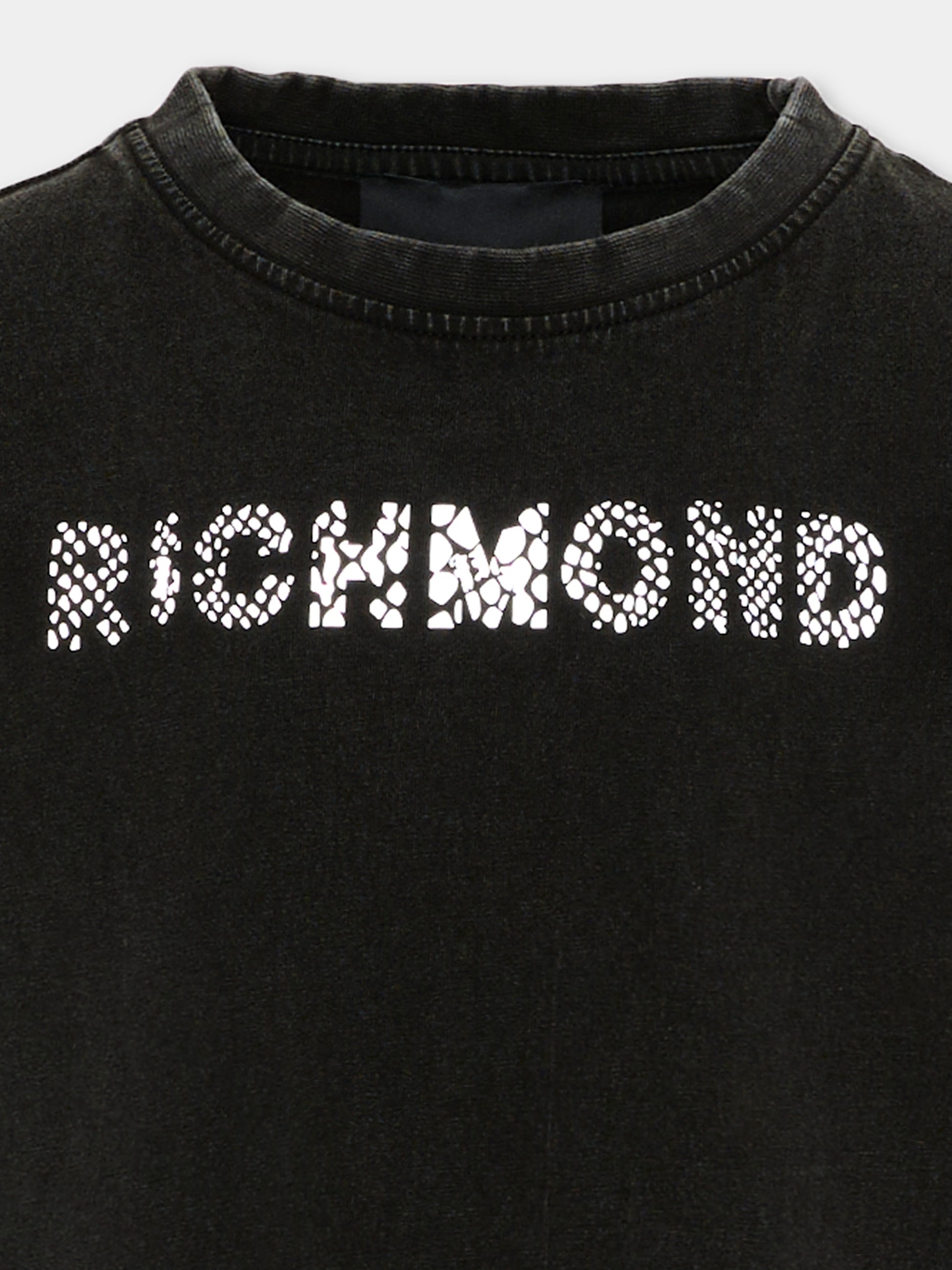 T-Shirt nera per bambino con logo,Richmond,RBP26178TS BLACK