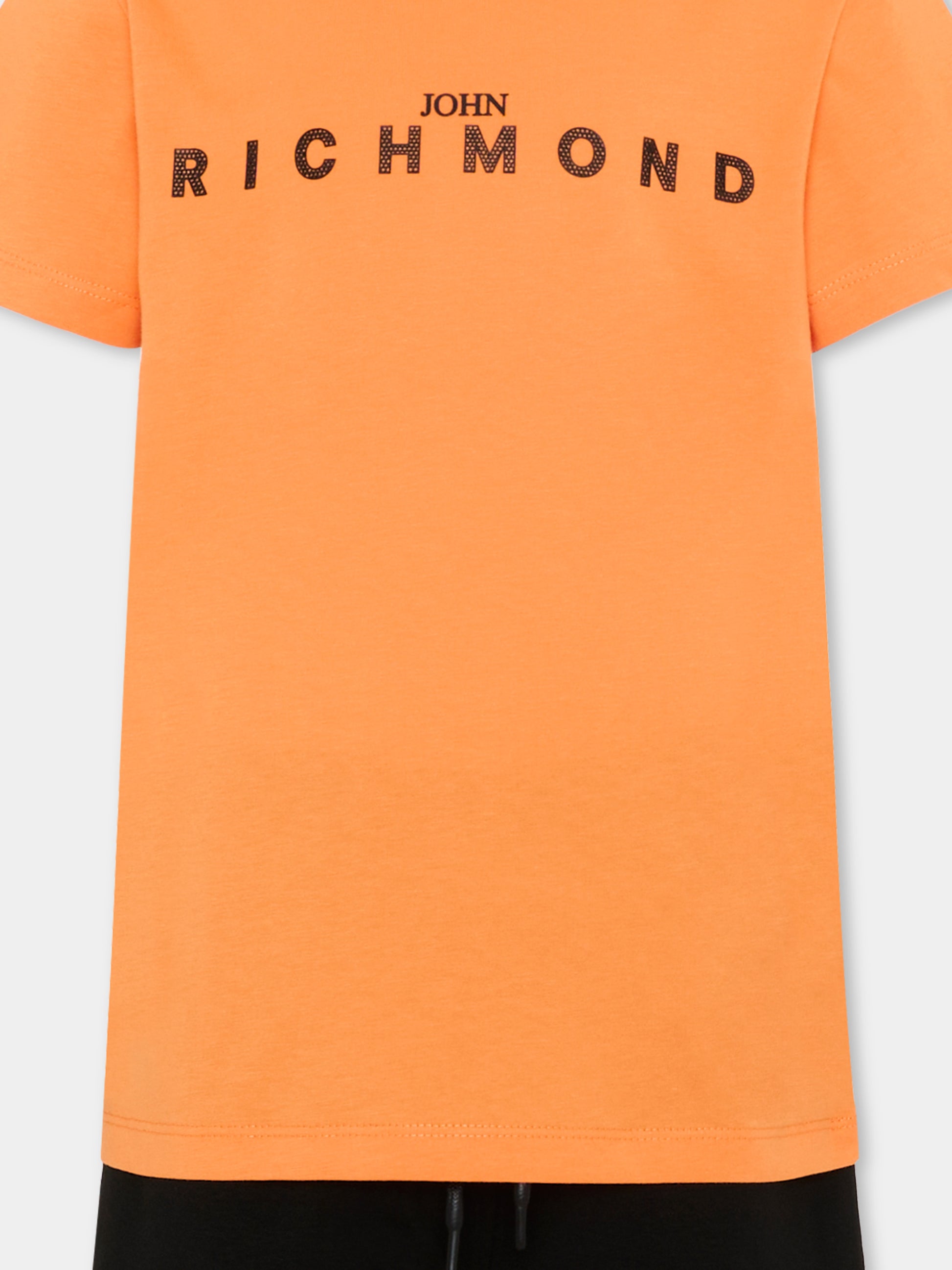 Completo sportivo arancione per bambino con logo,Richmond,RBP26018CJ ORANGE PEEL
