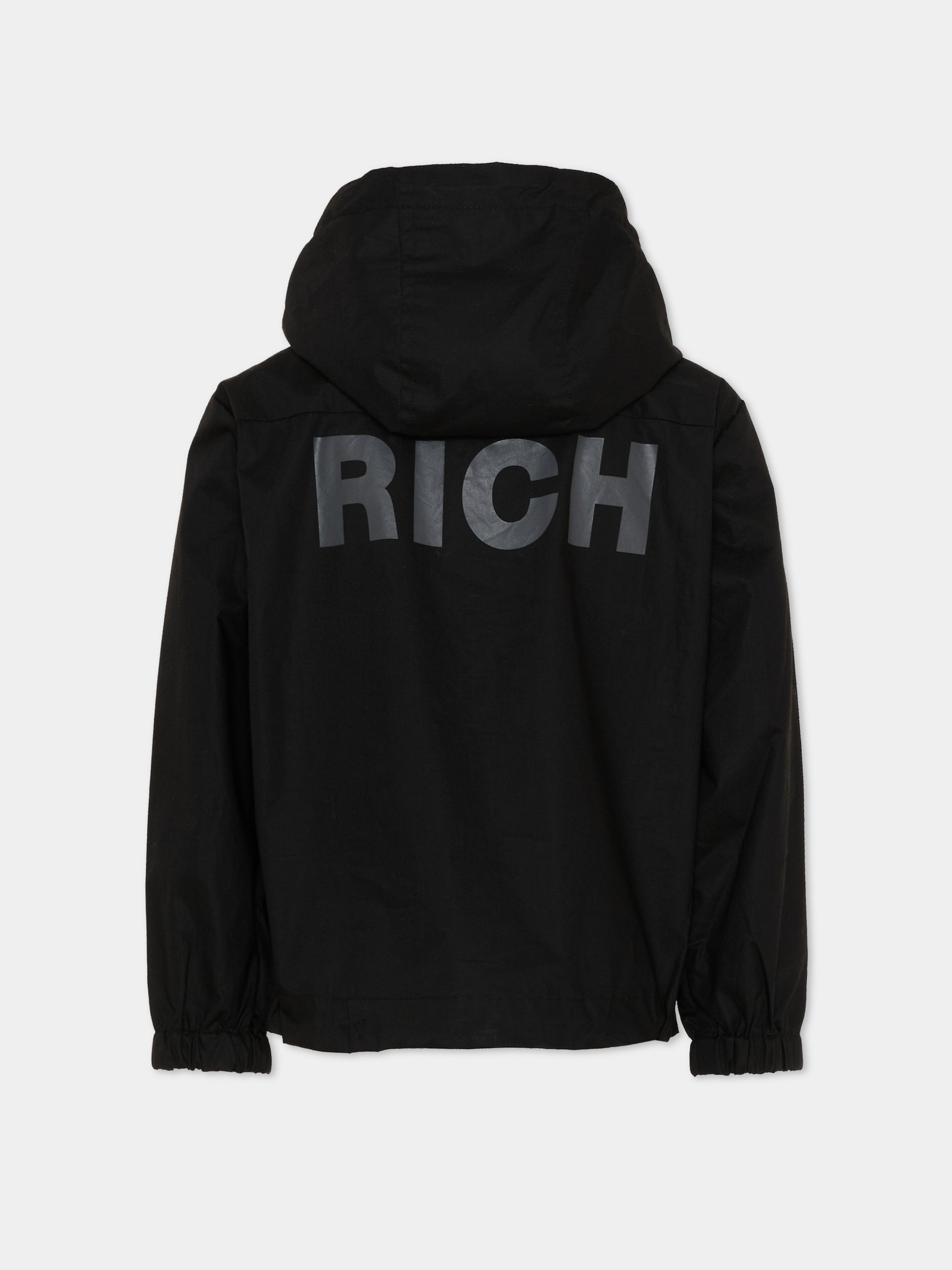 Giacche a vento nera per bambino con logo,Richmond,RBP26186GB BLACK