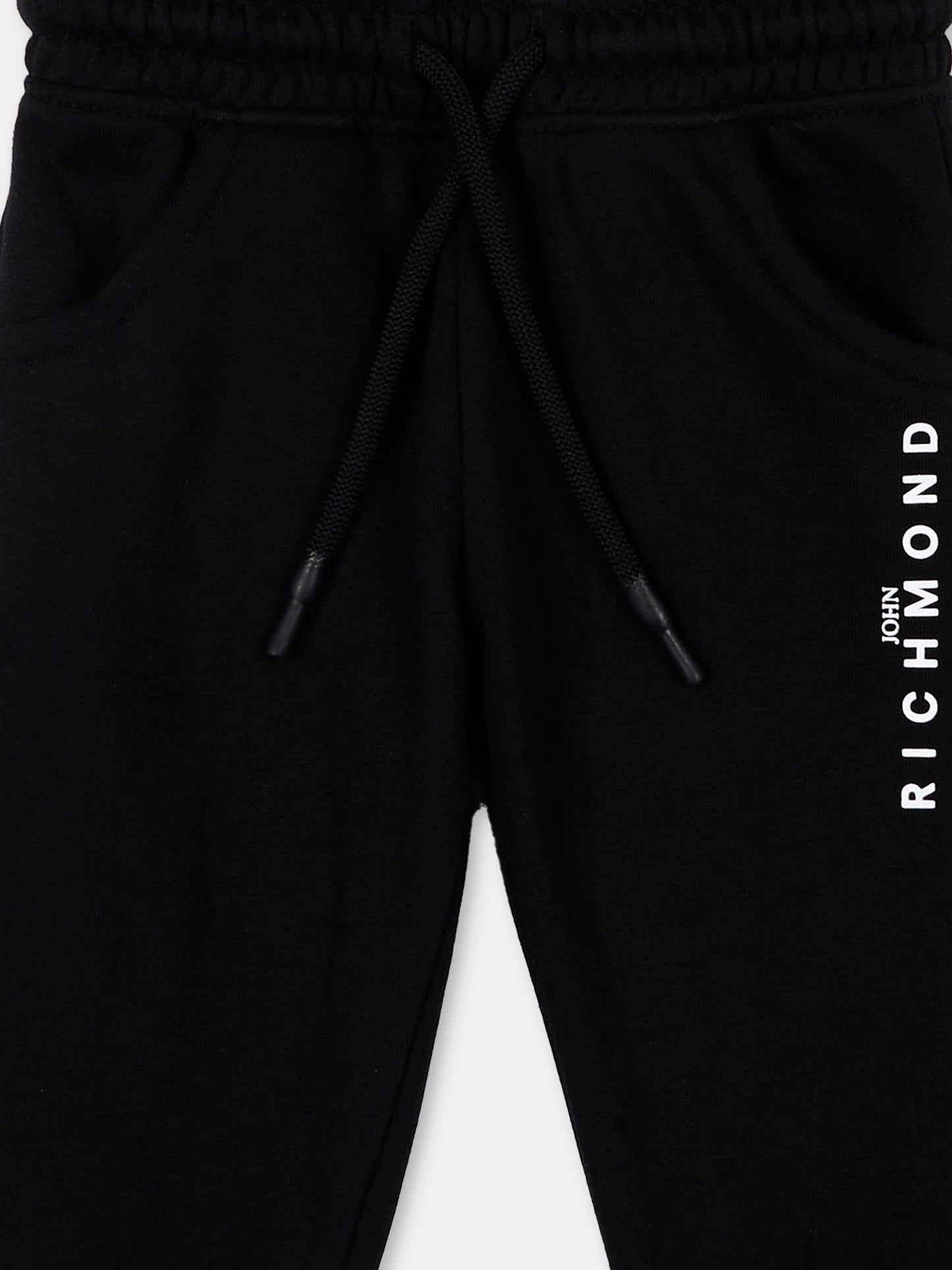 Pantaloni sportivi neri per neonato con logo,Richmond,RIP26003PA BLACK
