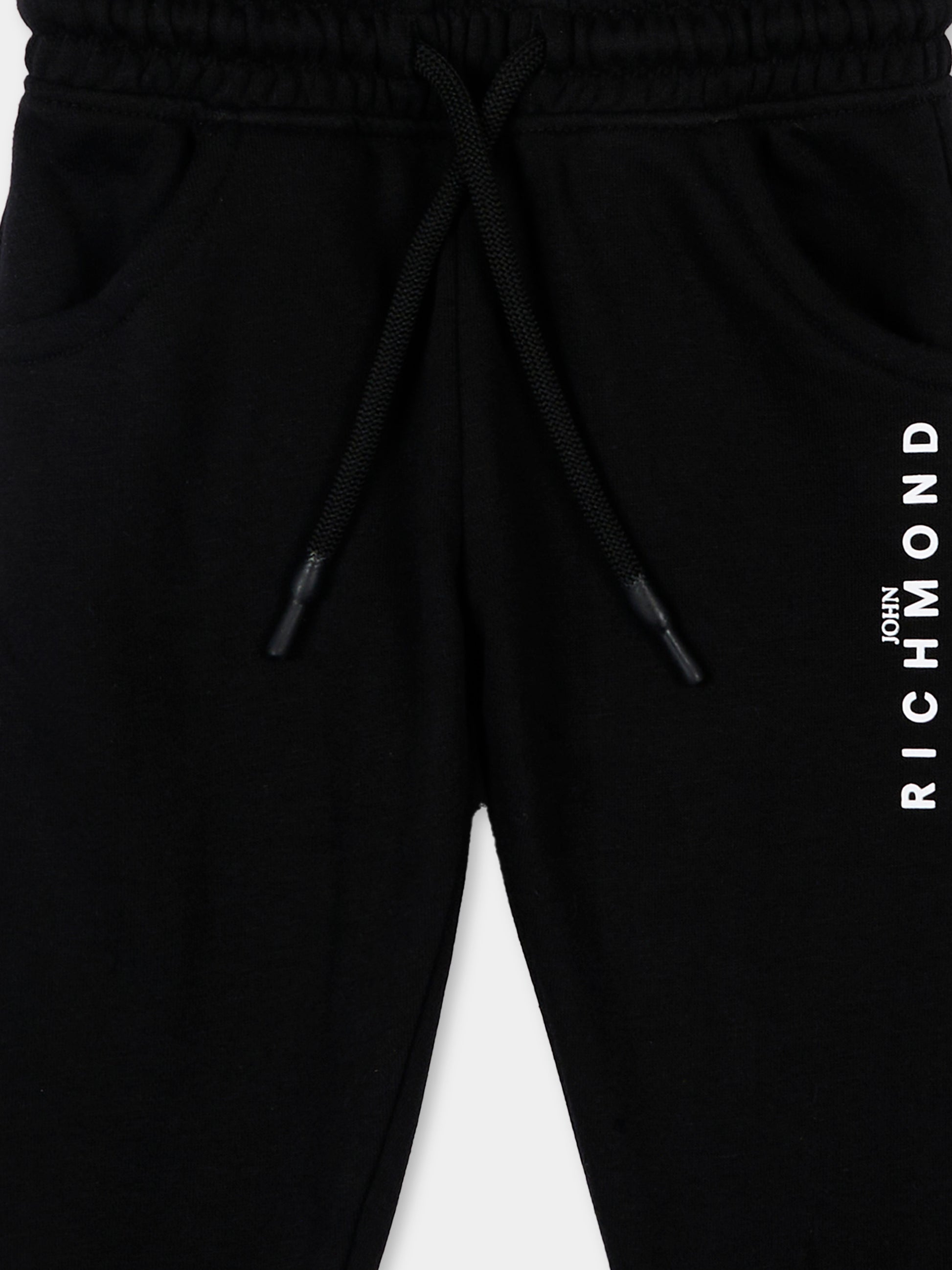 Pantaloni sportivi neri per neonato con logo,Richmond,RIP26003PA BLACK