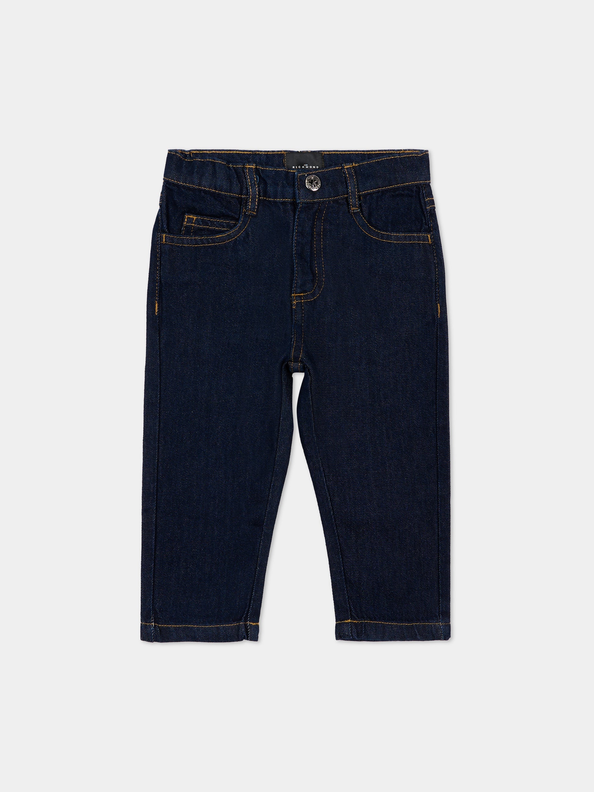 Jeans denim per neonati con logo,Richmond,RIP26024JE DENIM BLUE DARK