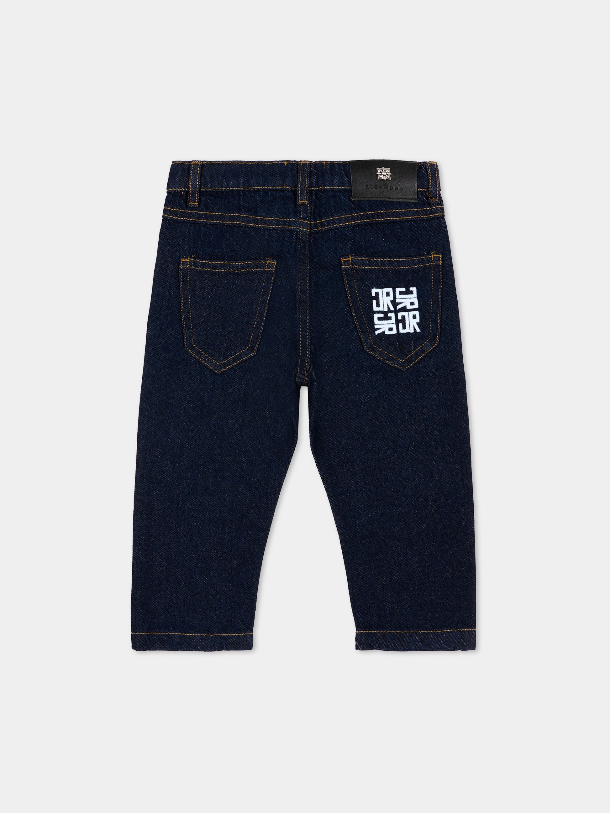Jeans denim per neonati con logo,Richmond,RIP26024JE DENIM BLUE DARK